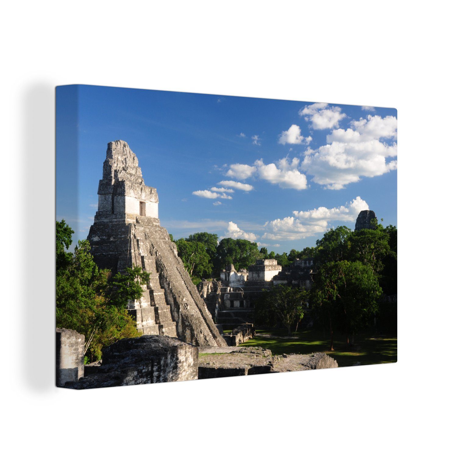 OneMillionCanvasses® Leinwandbild Maya-Tempel im Tikal-Nationalpark in Guatemala, (1 St), Wandbild Leinwandbilder, Aufhängefertig, Wanddeko, 30x20 cm