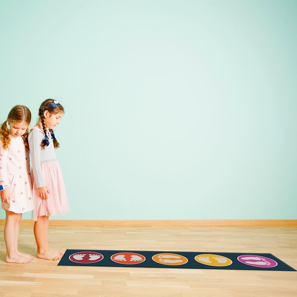 ACHOKA® Kinderteppich Spielmatten-Set Foot Steps, Für Kindergarten und Schule