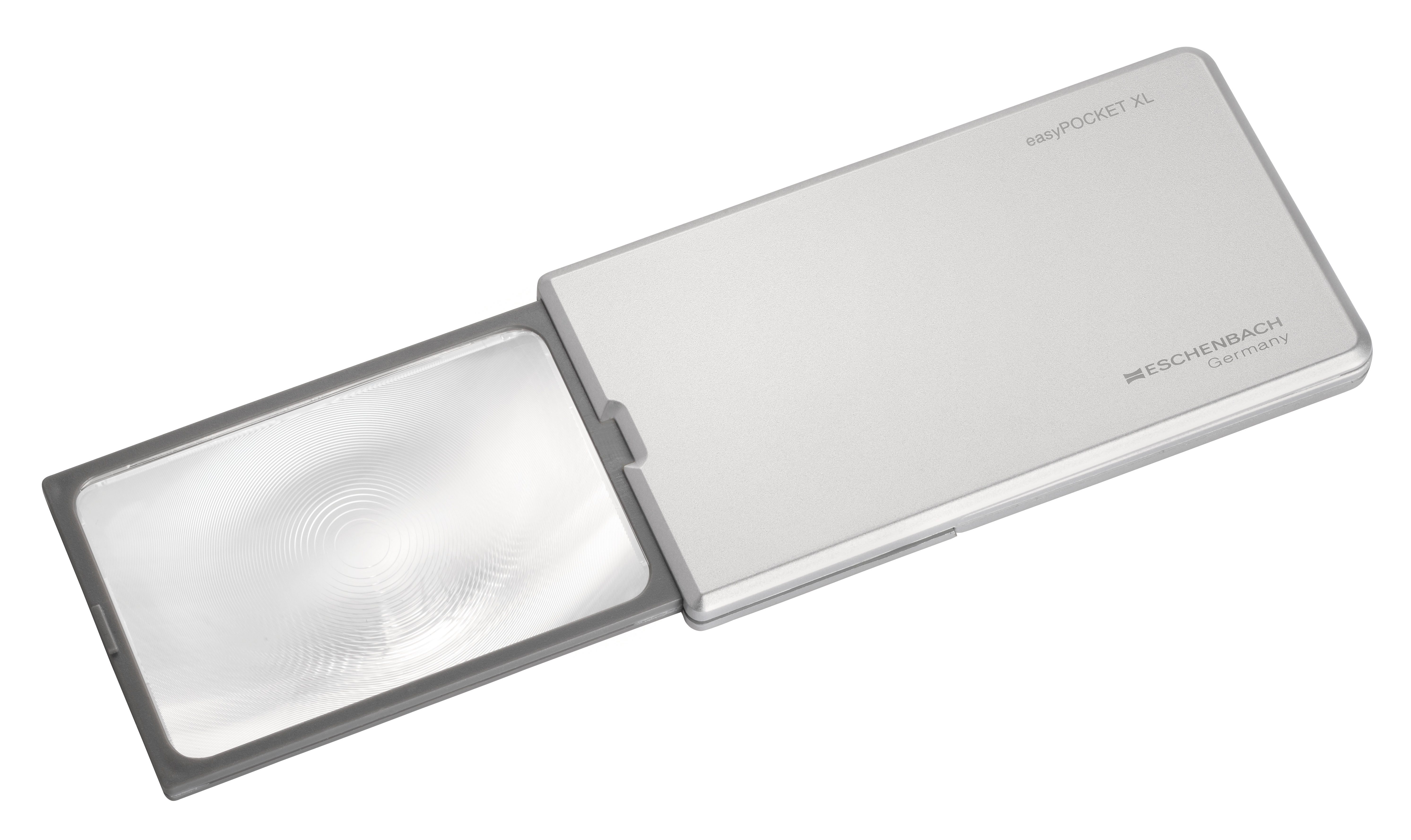Eschenbach Optik Taschenlupe easyPOCKET XL, 1-tlg., Einschlaglupe mit echter 2,5x-Vergrößerung, mit eingebauter Halterung