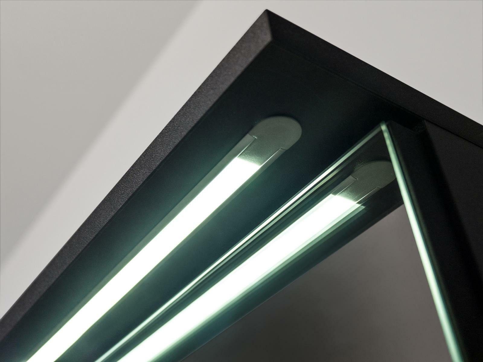 Badezimmerspiegelschrank LED Sofort Beleuchtung (1-St) Spiegelschrank mit JVmoebel Spiegel Badezimmerschrank