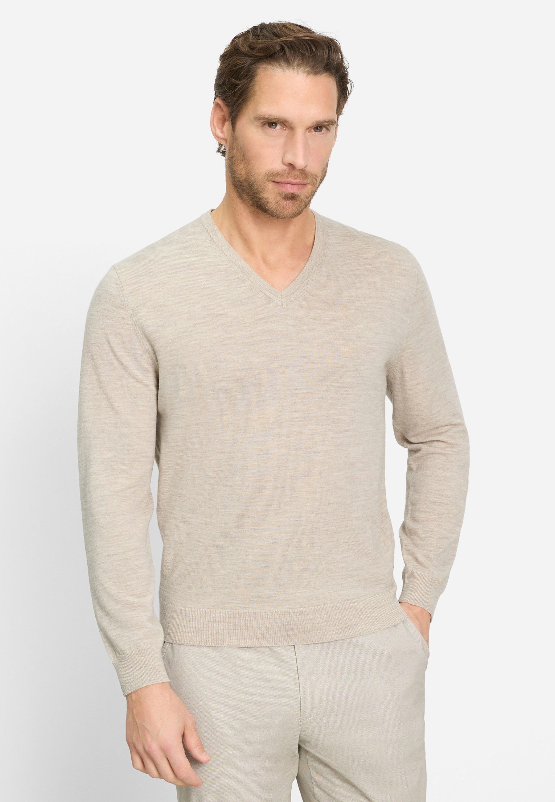 V-Ausschnitt-Pullover OLYMP Strick Casual