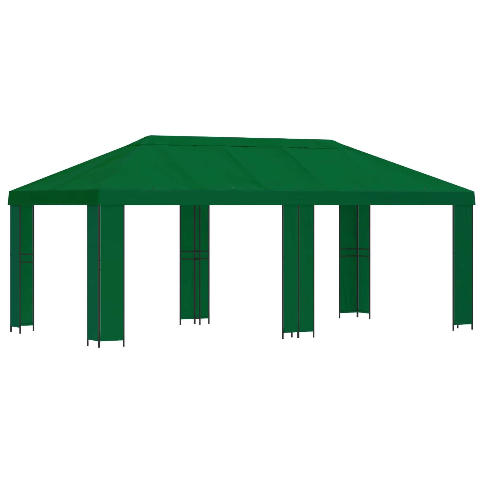 vidaXL Partyzelt Garten Pavillon 6 x 3 m Grün Polyester und Stahl 190