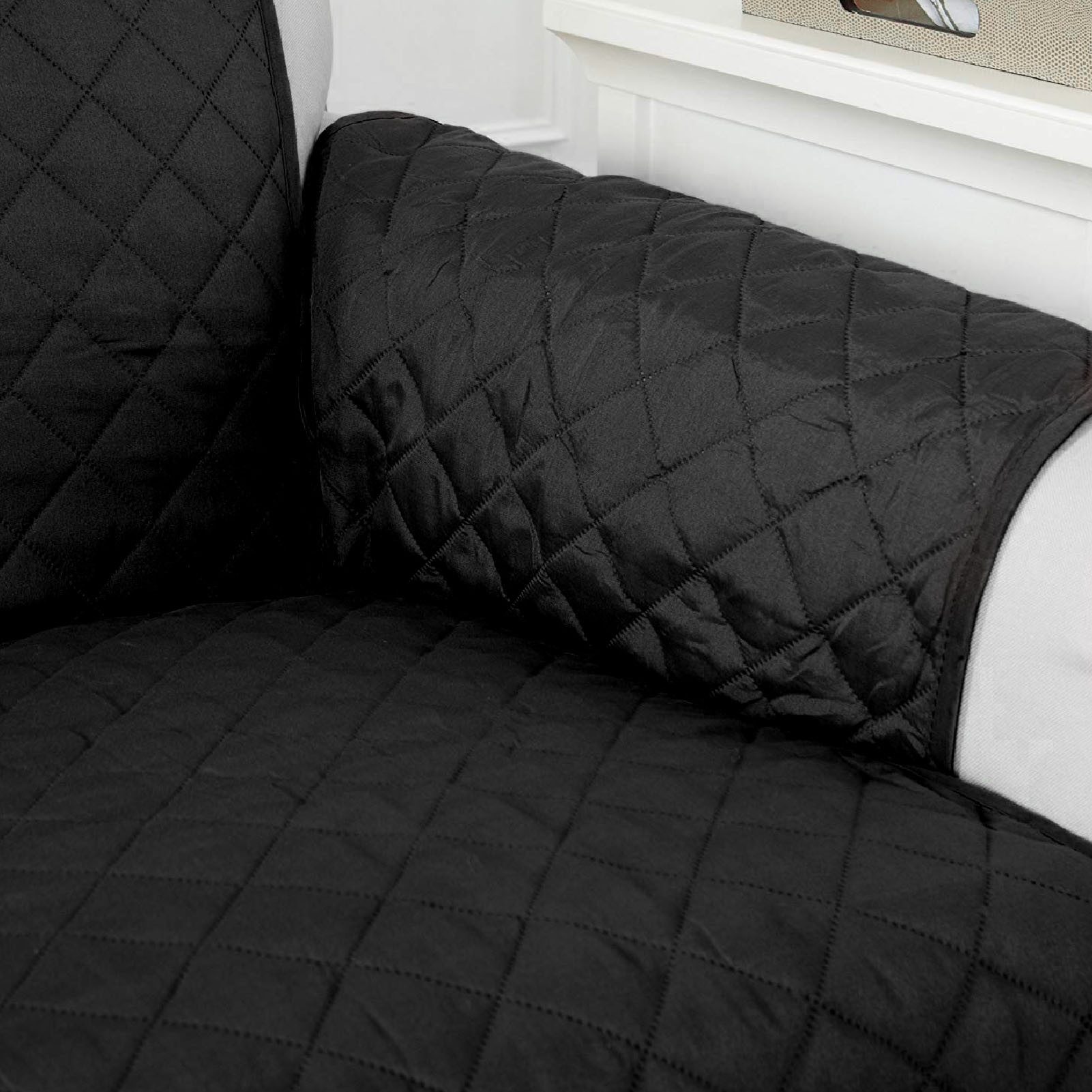 GARRYFIZH Sofabezug Wasserabweisende Sofaüberwurf Haustier Schutzmatte Schwarz 1-Sitzer, Robuster Couch-Schutz gegen Tierhaare & Krallen– pflegeleicht & schick