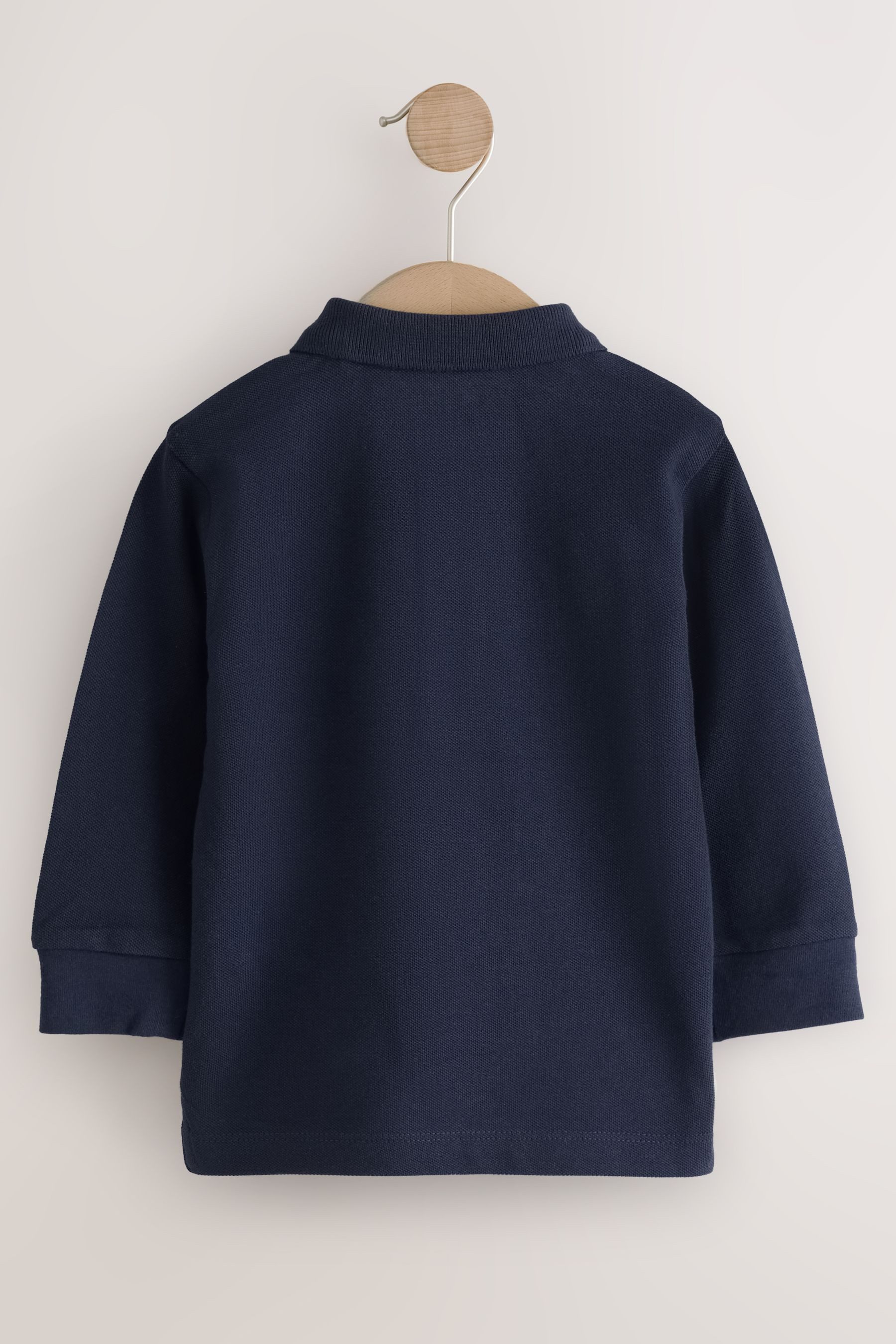Next Langarm-Poloshirt Langarm-Poloshirt mit weihnachtlicher Stickerei (1-tlg)