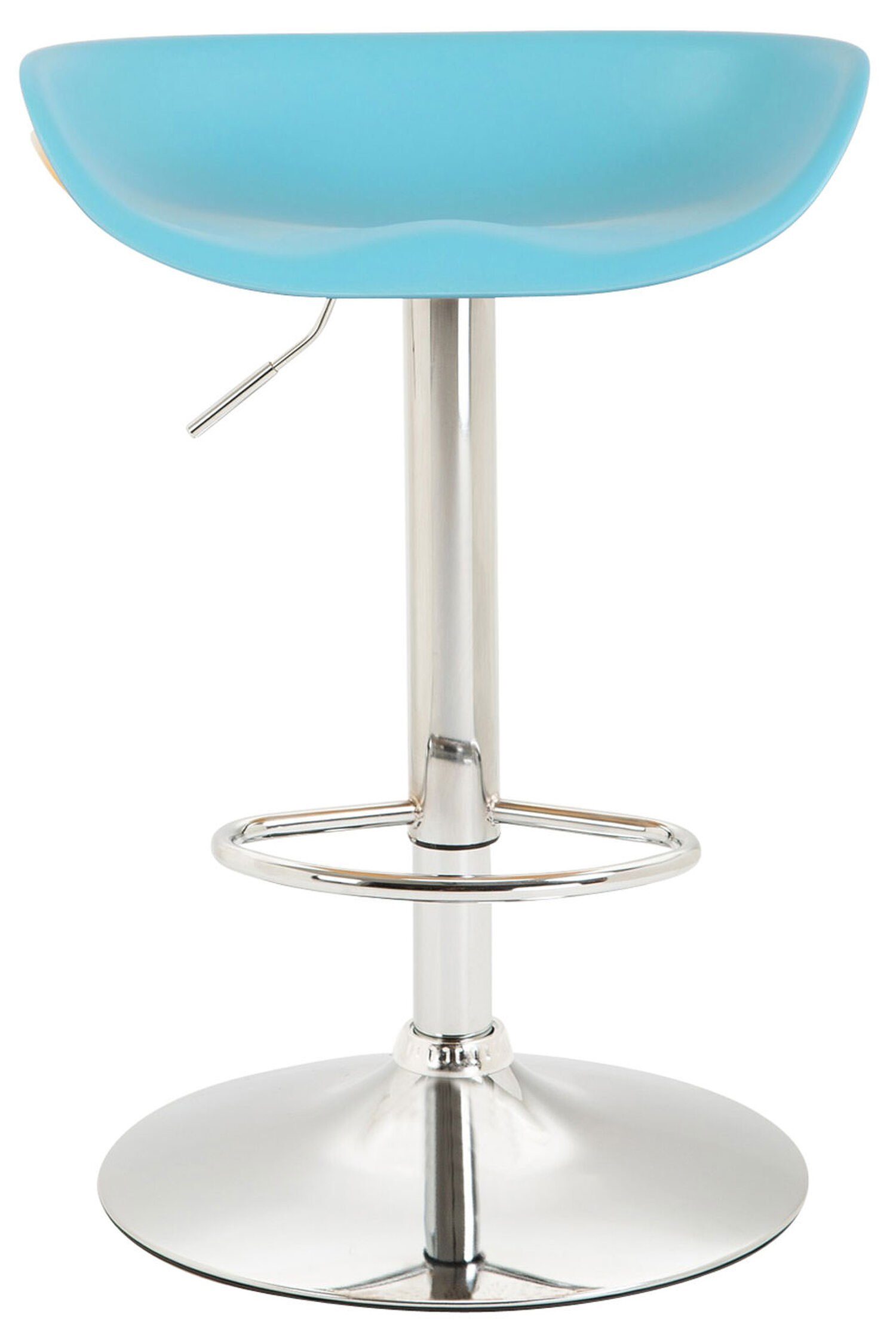 360° Sitzfläche: drehbar Blau - TPFLiving Kunststoff Hocker Gestell höhenverstellbar), Anna Fußstütze - Küche chrom (Barstuhl Metall mit für angenehmer & Theke und Barhocker