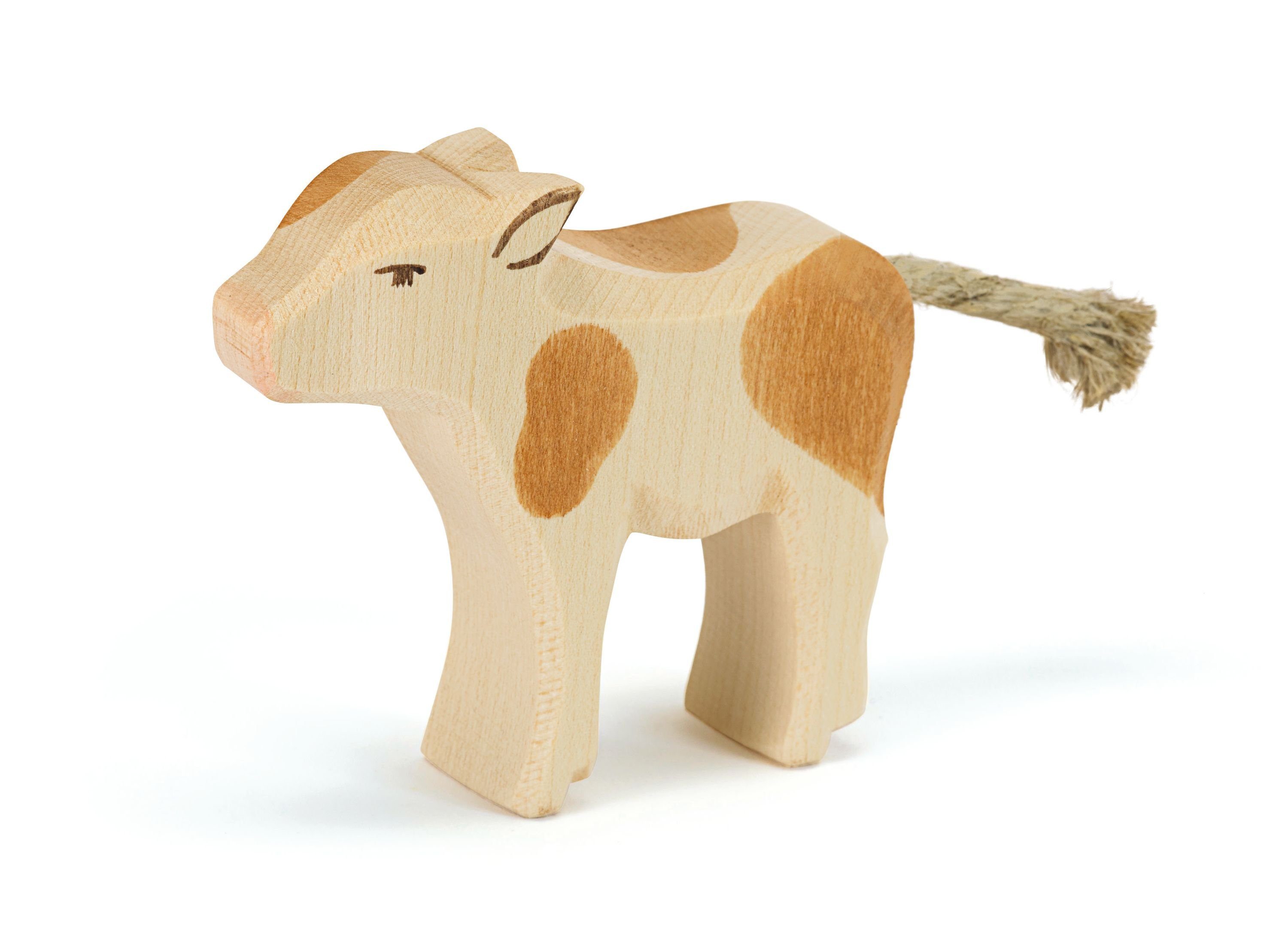 Ostheimer Spielwelt Ostheimer Holzfigur Kalb braund stehend