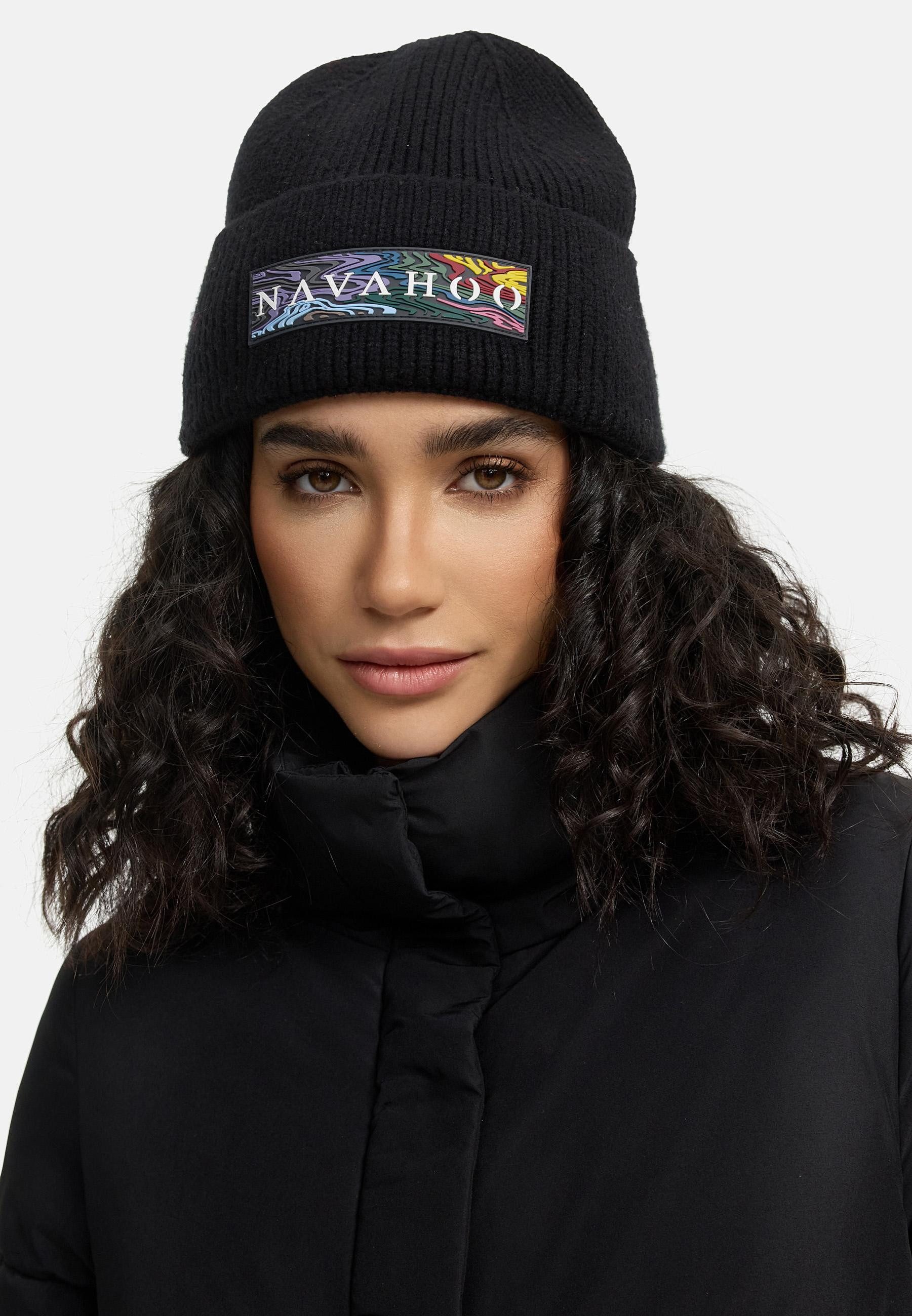 Navahoo Strickmütze Keksmagie 14 Stylische Mütze mit großem Logodruck