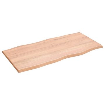 furnicato Tischplatte 100x50x2 cm Massivholz Eiche Behandelt Baumkante (1 St)