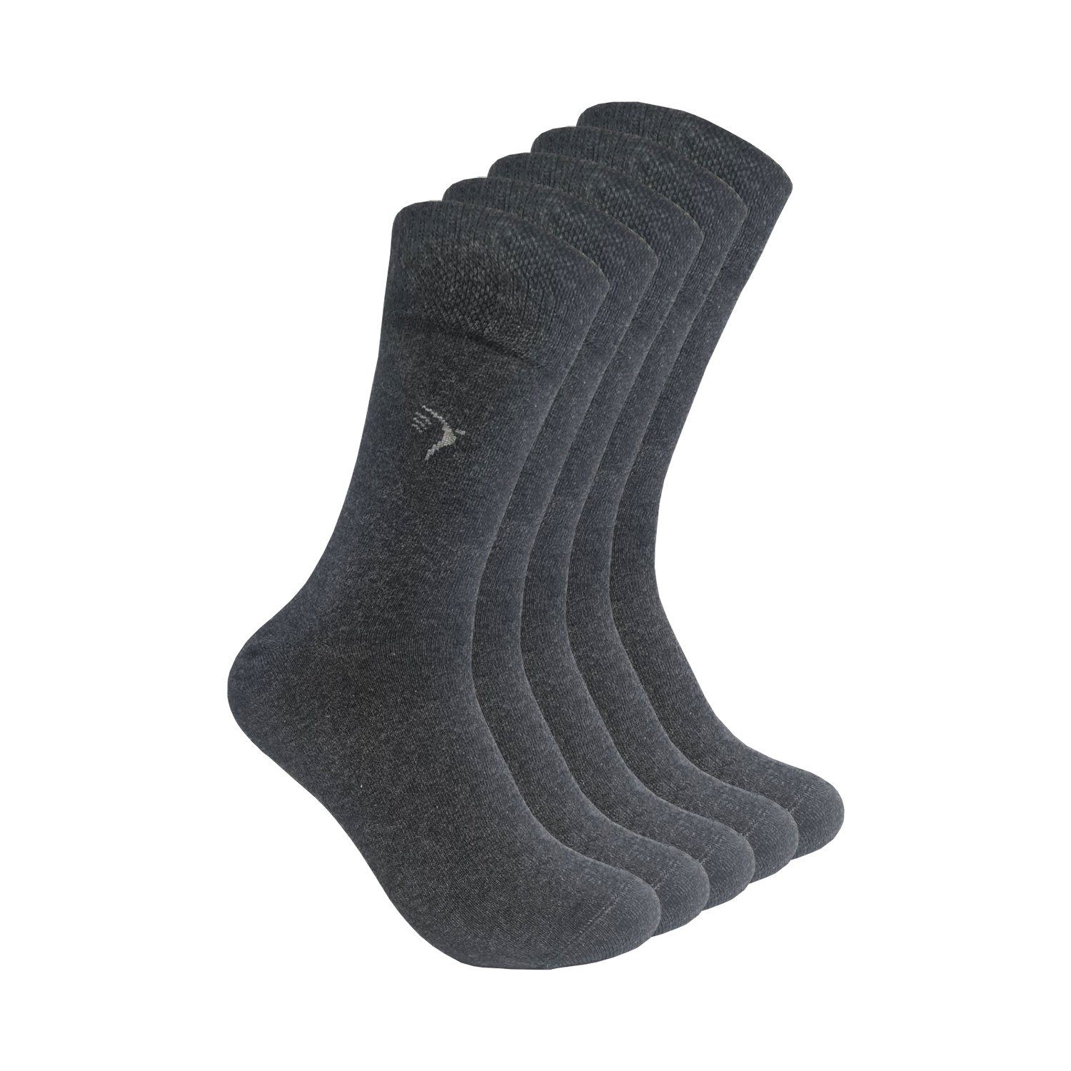 Max Lindner Diabetikersocken, Silbersocken, Gummi) Komfortbund Socken Silbergarn mit (ohne grau Antibakterielle (5-Paar) 10
