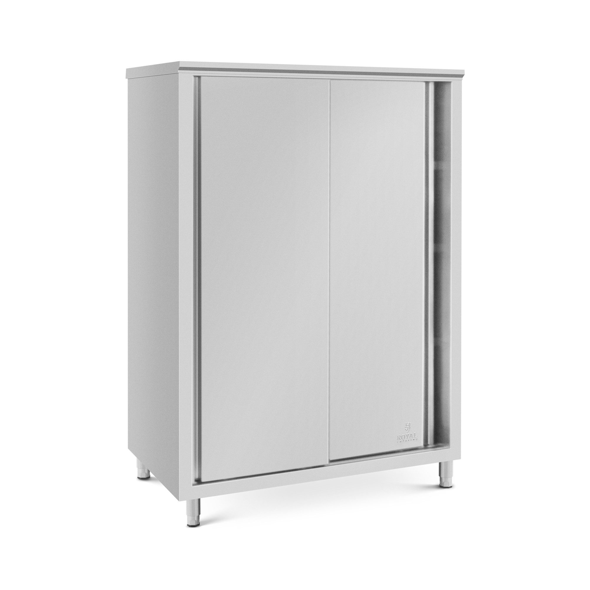 Royal Catering Vorratsschrank Geschirrschrank Edelstahl 120 x 70 x 180 cm 3 Ablagen Hochschrank
