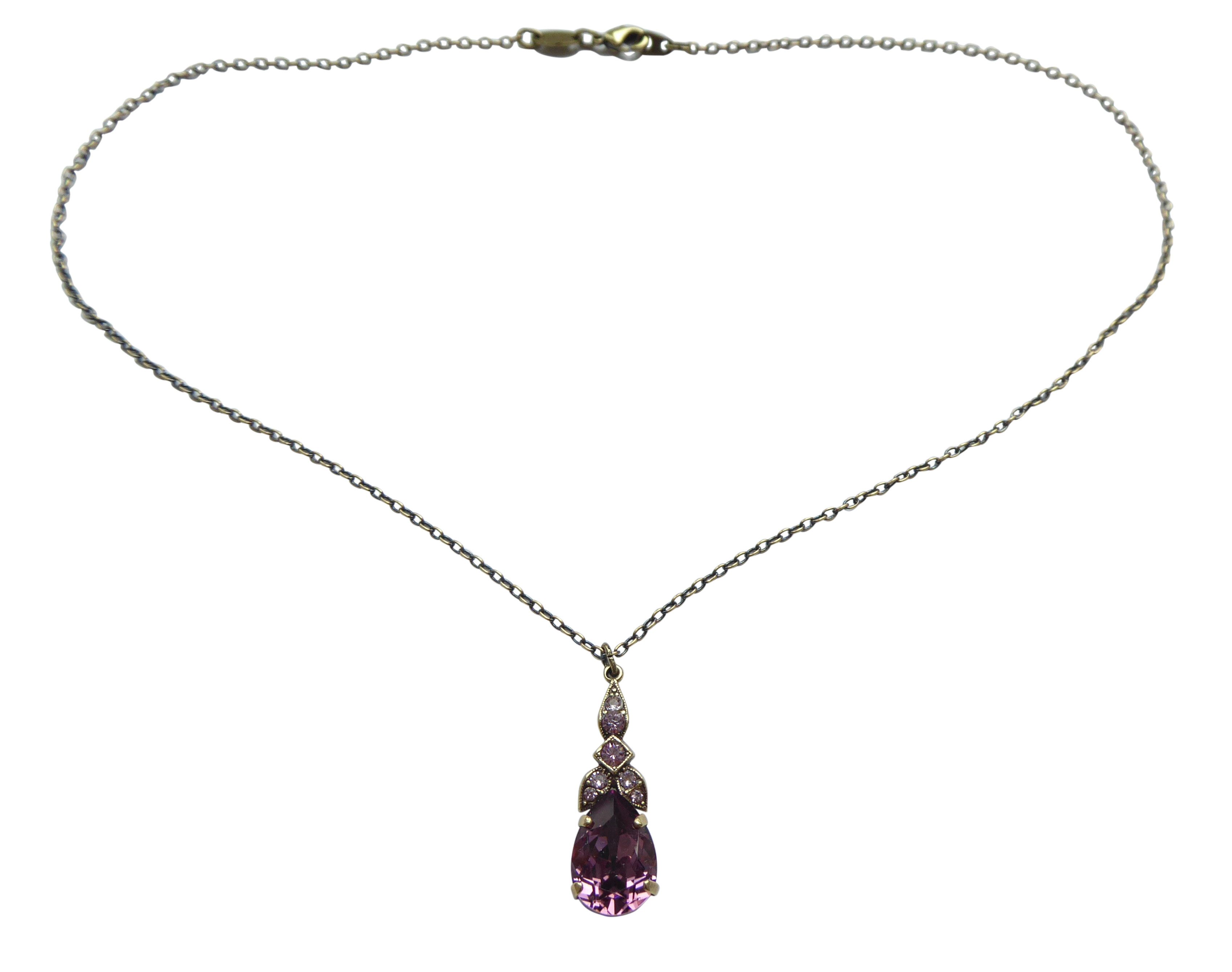 Mugello Gliederkette Belinda Kette lila nostalgisch altmodisch romantisch, Handgefertigter Modeschmuck, made in Germany