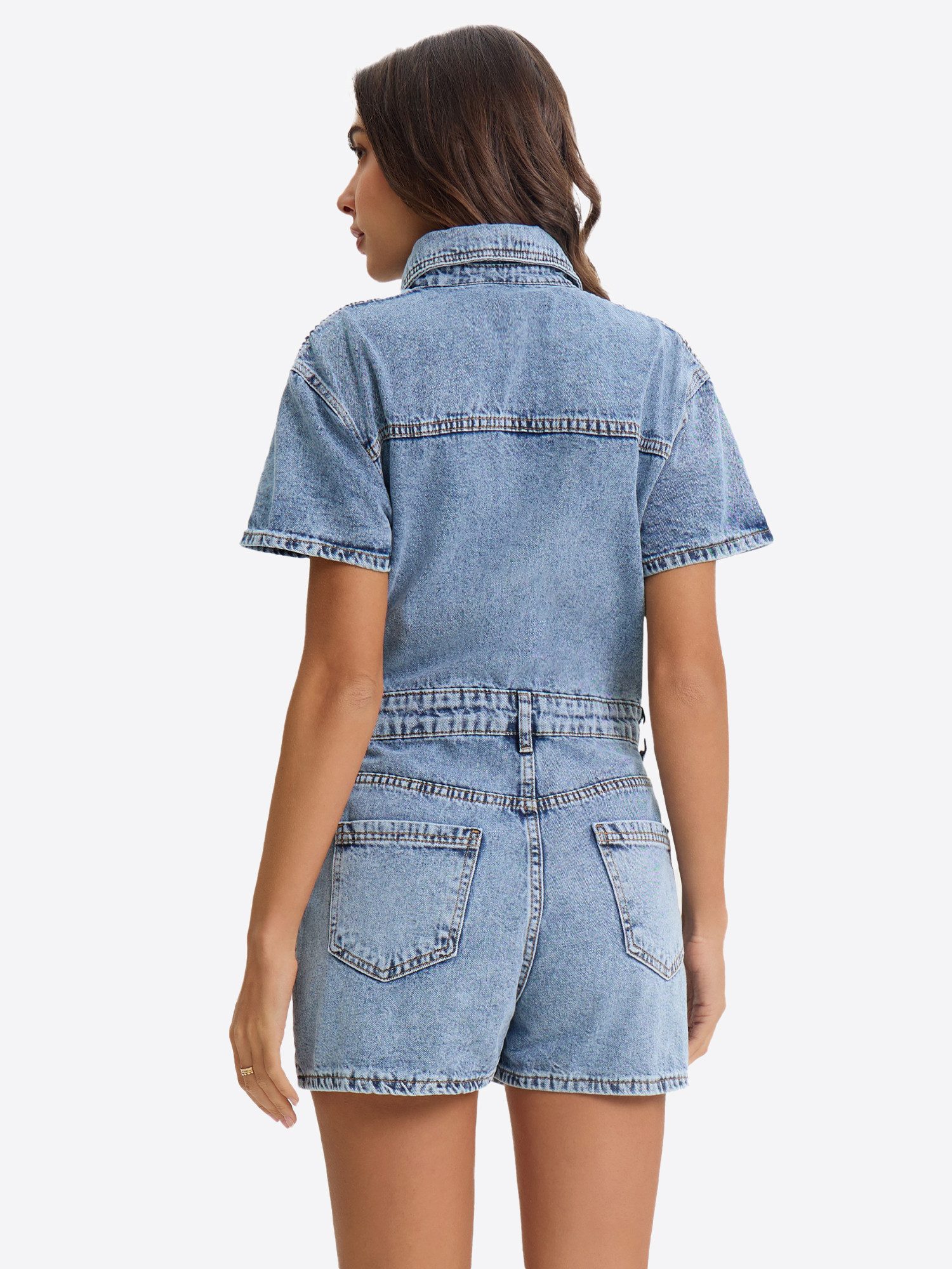 Imily Bela Jumpsuit Damen Jeans-Overall (Packung, 1-tlg., 1per-Pack) mit Taschen
