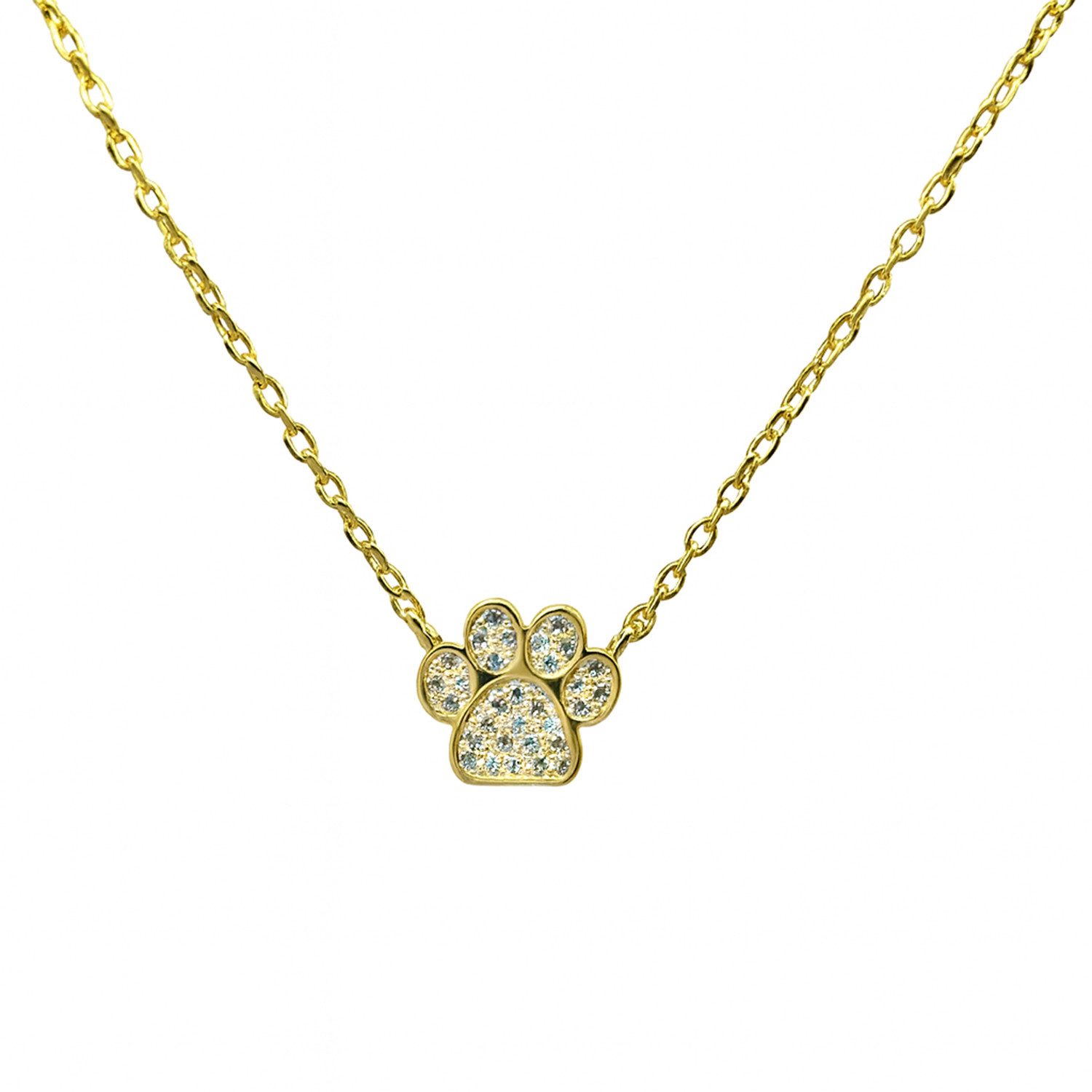 Collierkettchen Kette „Pata“ vergoldet – 925 Silber & Pfotenanhänger