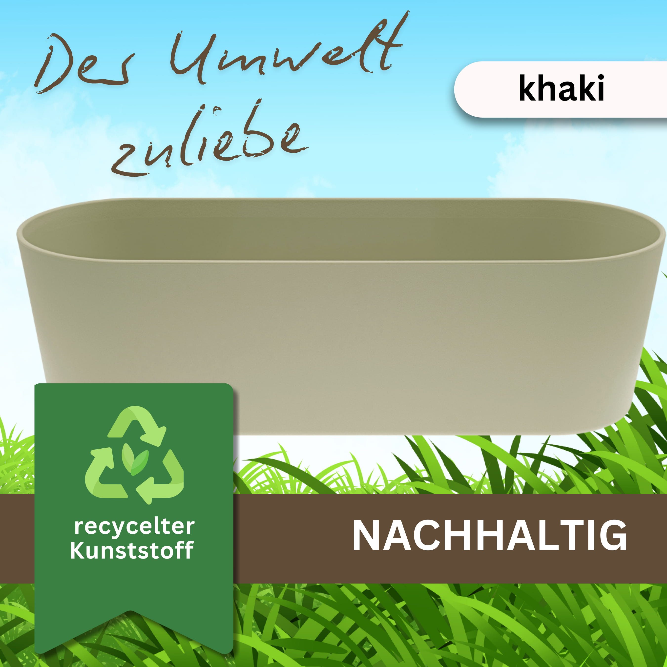 LENI Jardiniere Blumentopf länglich Pflanzkasten 36 cm lang Kräuter