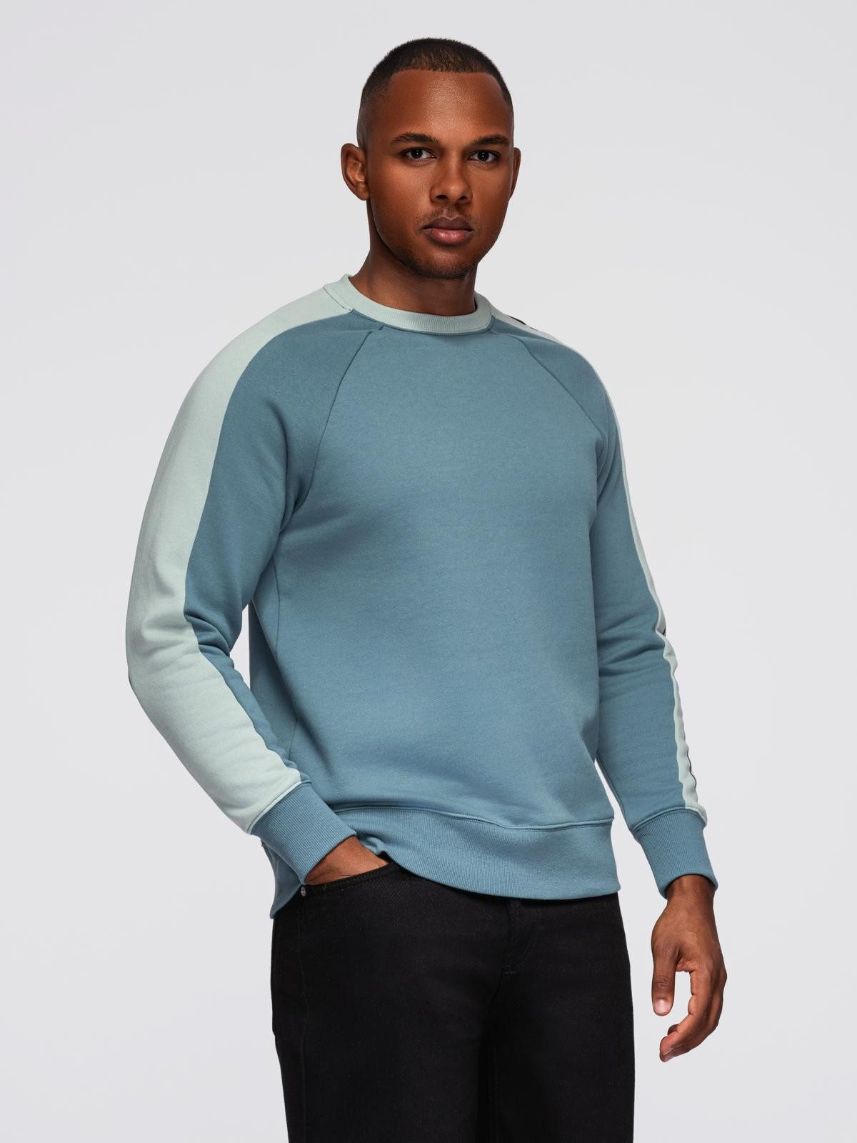 Sweatshirt Herren-Sweatshirt mit kontrastierenden Streifen und Raglanärmeln