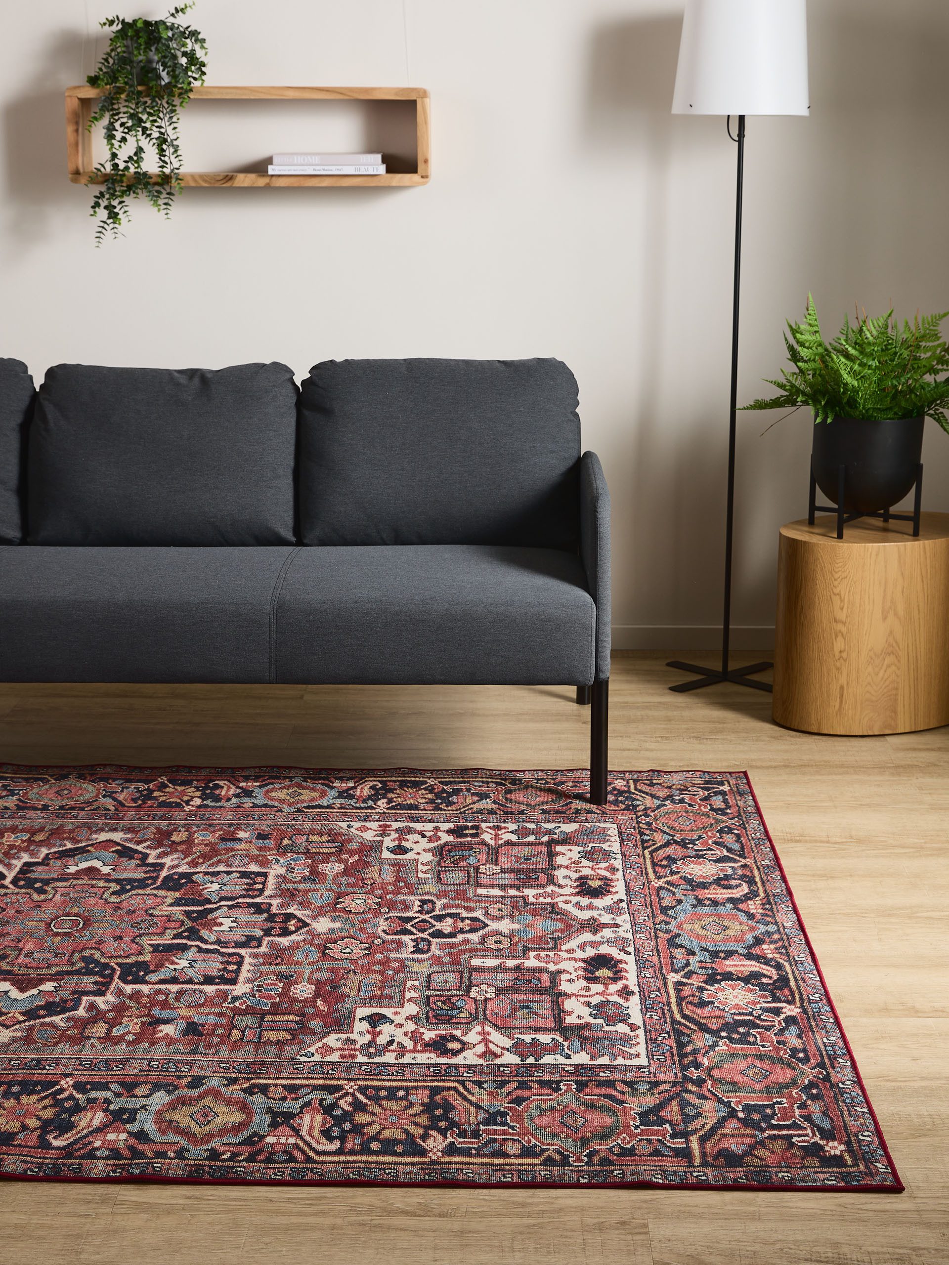 Interiyou Teppich Gent, Rechteckig, Höhe: 5 mm, Vintage Kurzflor für Wohnzimmer, Schlafzimmer, waschbar, pflegeleicht