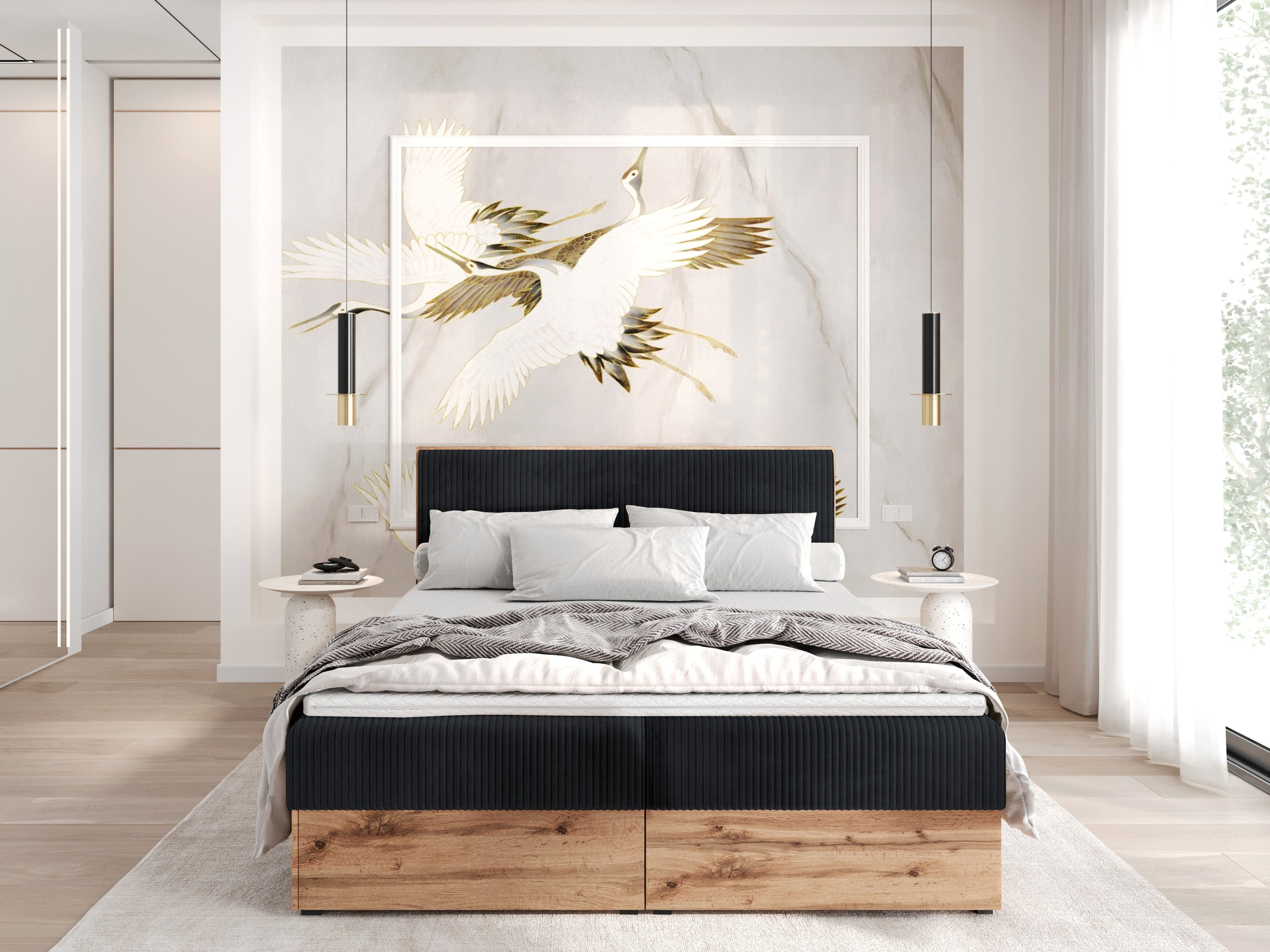 AN-MOEBEL4U Boxspringbett Boxspringbett TESSA in Stoff günstig online kaufen