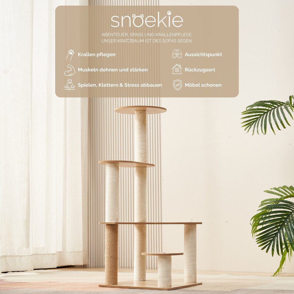 Kratzbaum Snoekie Minimalistischer 4-Ebenen-Kratzbaum