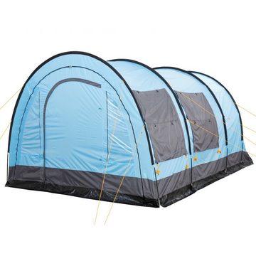 CampFeuer Tunnelzelt Zelt Relax6 für 6 Personen, Hellblau / Grau, 5000 mm Wassersäule, Personen: 6