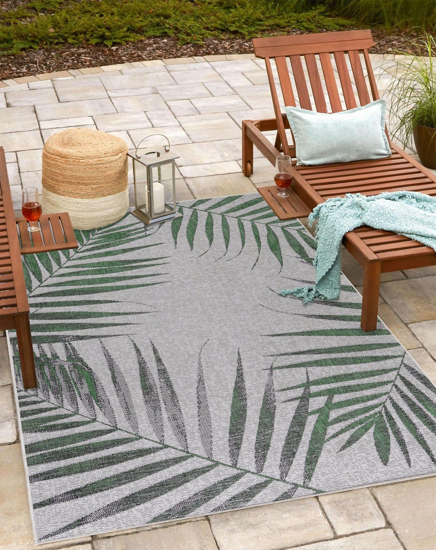 Teppich Palmen Design, Teppium, Läufer, Höhe: 5 mm, Teppich Küche, Balkon, Terrasse