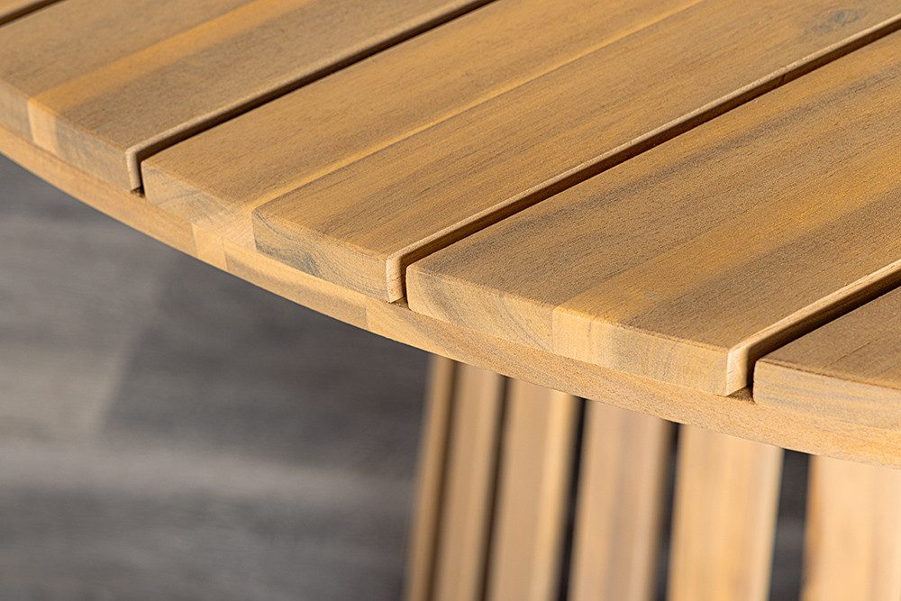 riess-ambiente Gartentisch KOPENHAGEN 120cm natur – rund, wetterfest, Massivholz, 4-Personen (Einzelartikel, 1-St), runder Holztisch für den Außenbereich – ideal für Terrasse & Garten