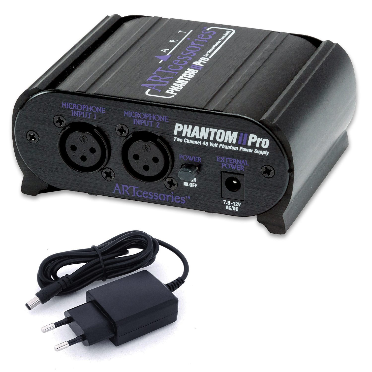 Art Audio Mikrofon Phantom II Pro (2-Kanal Phantomspeisung), Inkl keepdrum 9V-Netzteil