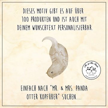 Mr. & Mrs. Panda Handtuch Otter Kopfüber - Grau Pastell - Geschenk, Fischotter, niedlich, Seeot, (1-St), Kreative Sprüche