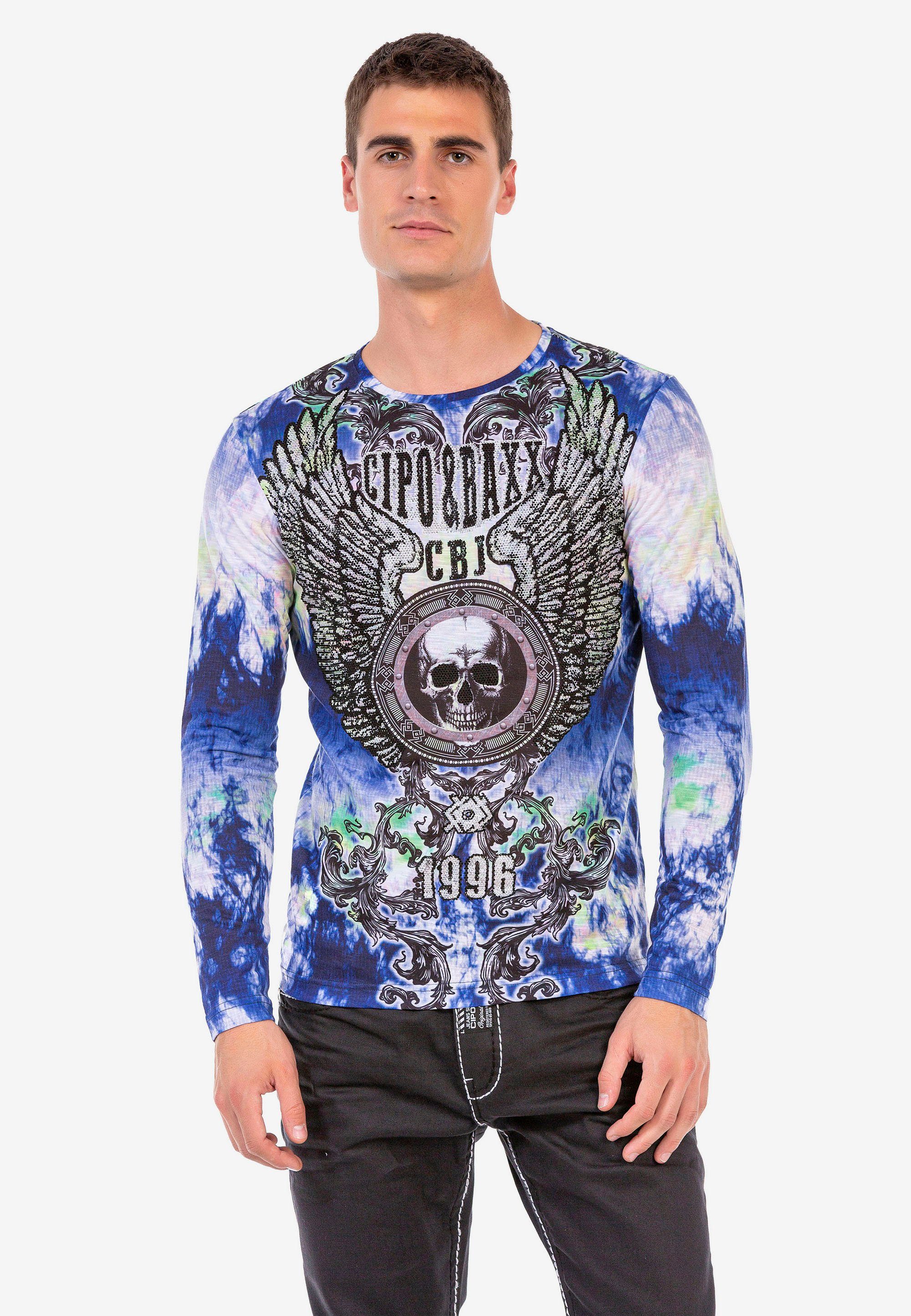 Prints trendigen mit & Baxx Langarmshirt Cipo