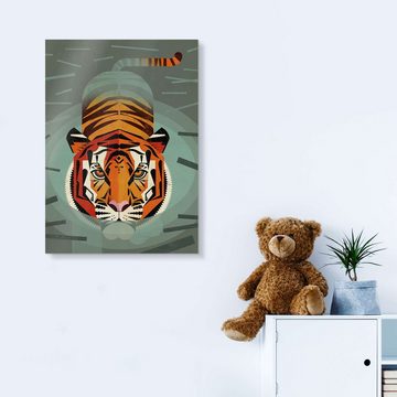 Posterlounge Acrylglasbild Dieter Braun, Schwimmender Tiger, Kinderzimmer Illustration