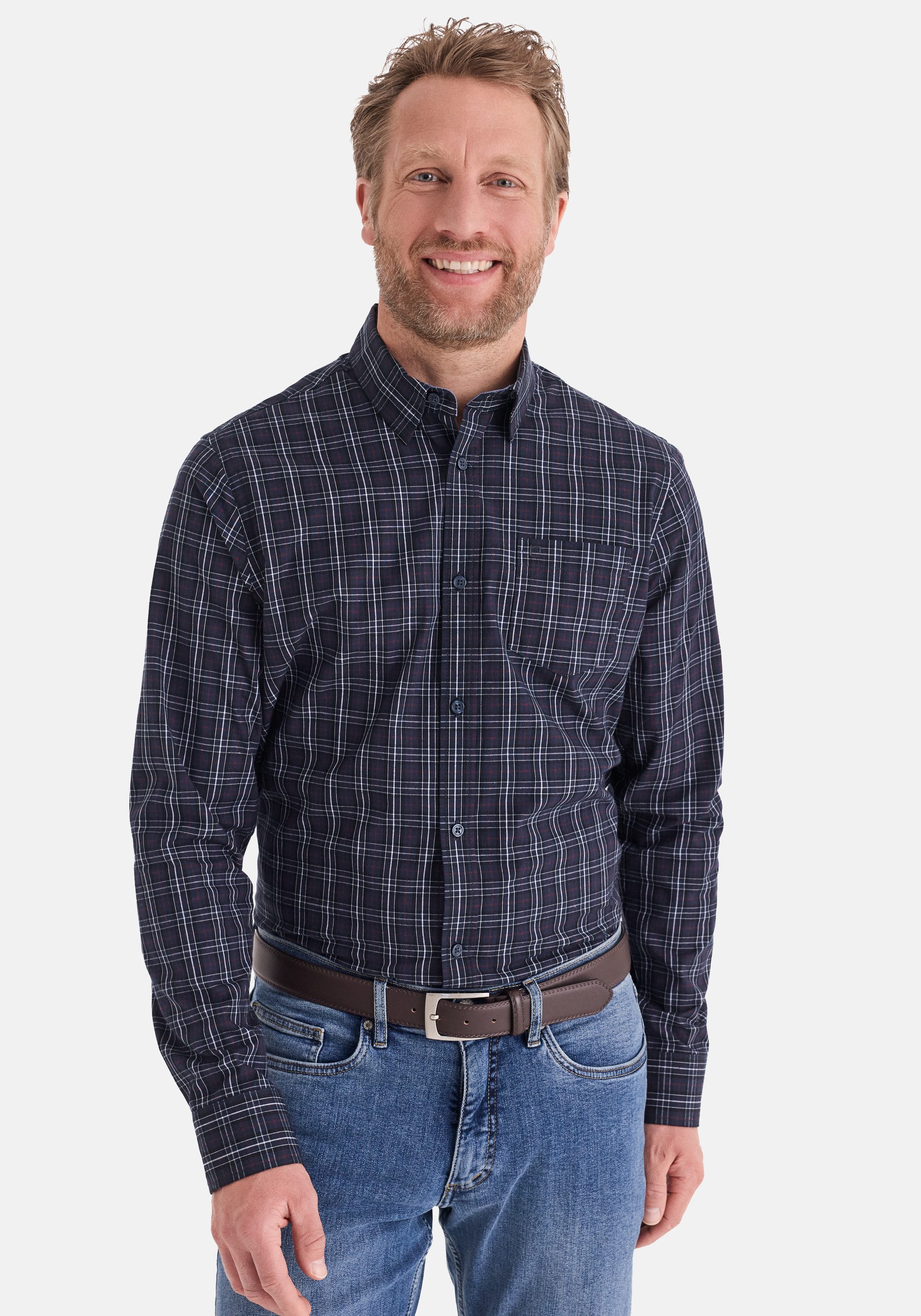 Stooker Men Langarmhemd HUGH Hemd Modern Kent Langarm Hemd Modern Kent Langarm für Herren