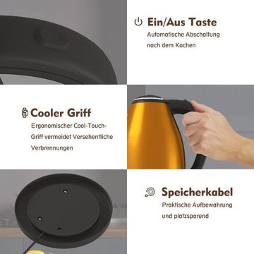 HOMELUX Wasserkocher Edelstahl BPA-freier Heißwasserboiler, Schnelldurchlauferhitzer, 1.8 l, 1500,00 W, Abschaltautomatik und Trockengehschutz, Geeignet für Kaffee, Tee