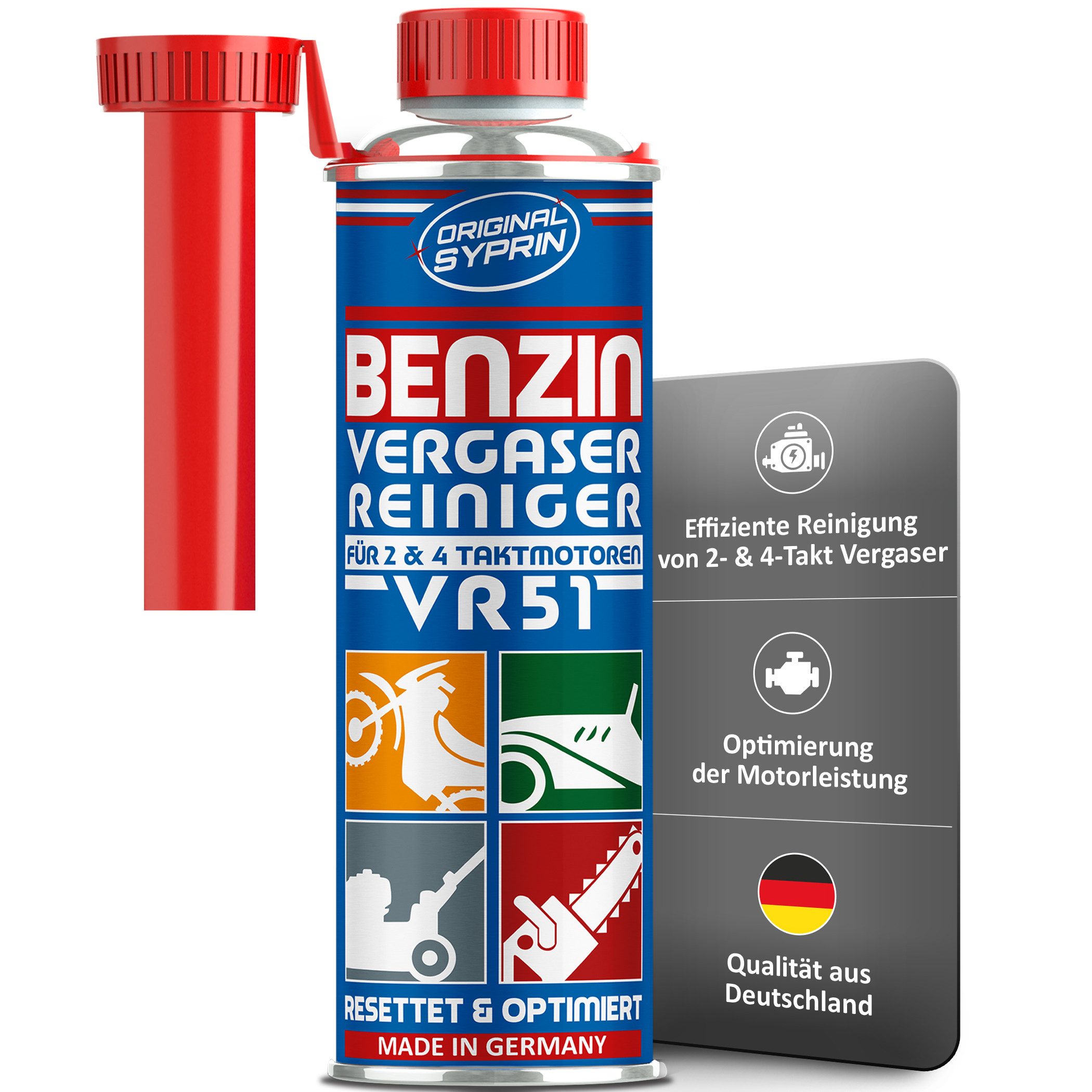 Original Syprin Benzin-Stabilisator Vergaserreiniger VR51 für 2-Takt & 4-Takt Motoren 250ml, 0.250 l, (1-St)