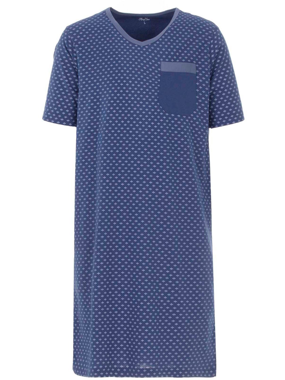 Henry Terre Nachthemd Nachthemd Kurzarm - Lilie navy