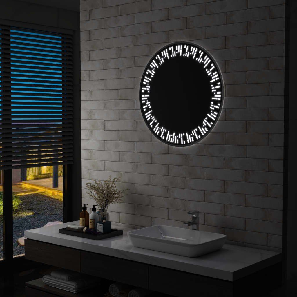 furnicato Wandspiegel Badezimmerspiegel mit LED 70 cm