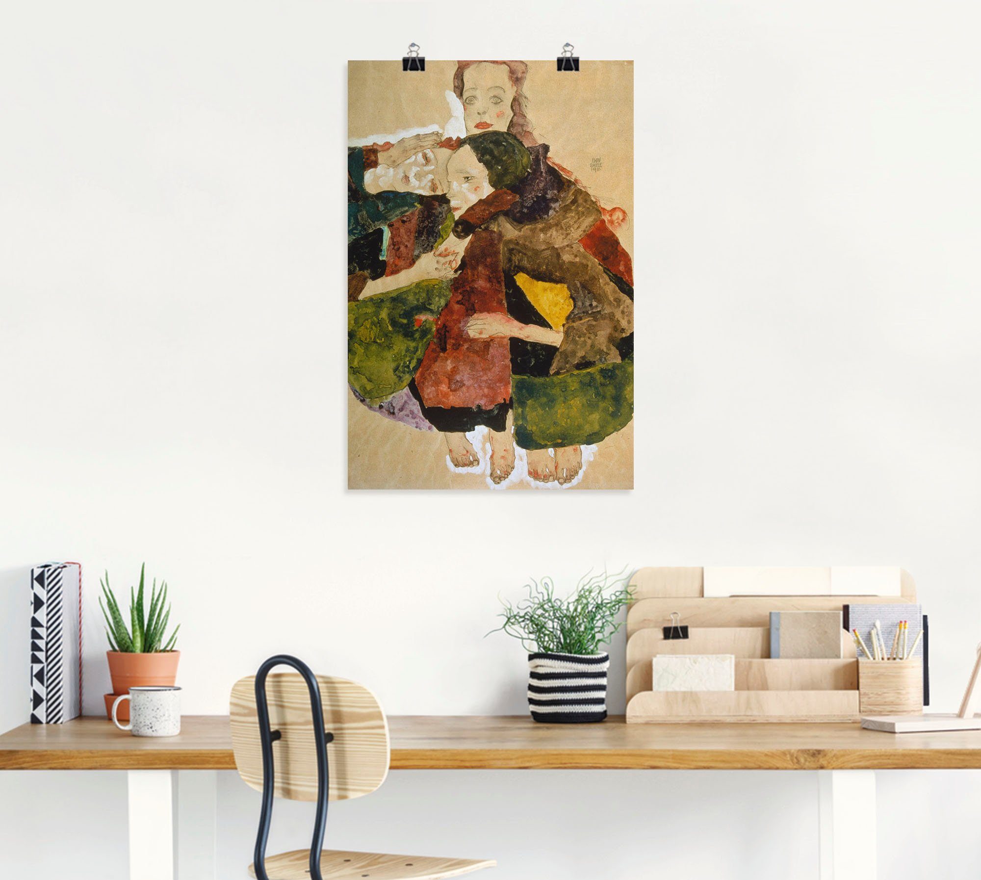 Gruppe Leinwandbild, von versch. Größen Artland als in Wandbild Alubild, Gruppen Wandaufkleber Mädchen. 1911., & St), Poster Familien oder drei (1