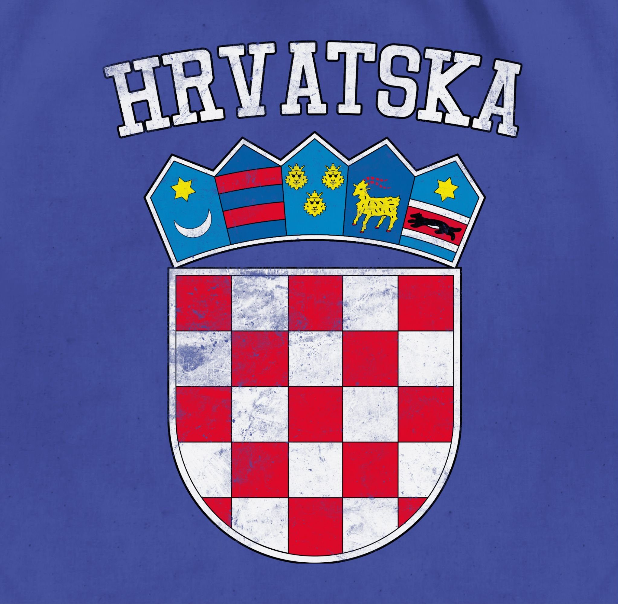 Shirtracer Turnbeutel Kroatien Wappen Hrvatska Krotatisch, 2026 Fussball WM Fanartikel