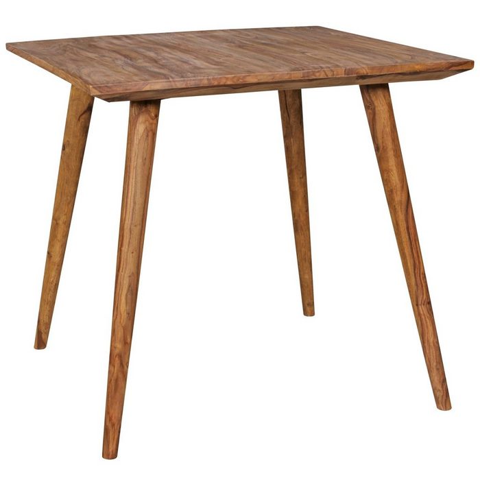 Wohnling Esstisch WL1.966 (80x80x76 cm Sheesham Massivholz Quadratisch Modern) Kleiner Esszimmertisch Küchentisch Holztisch