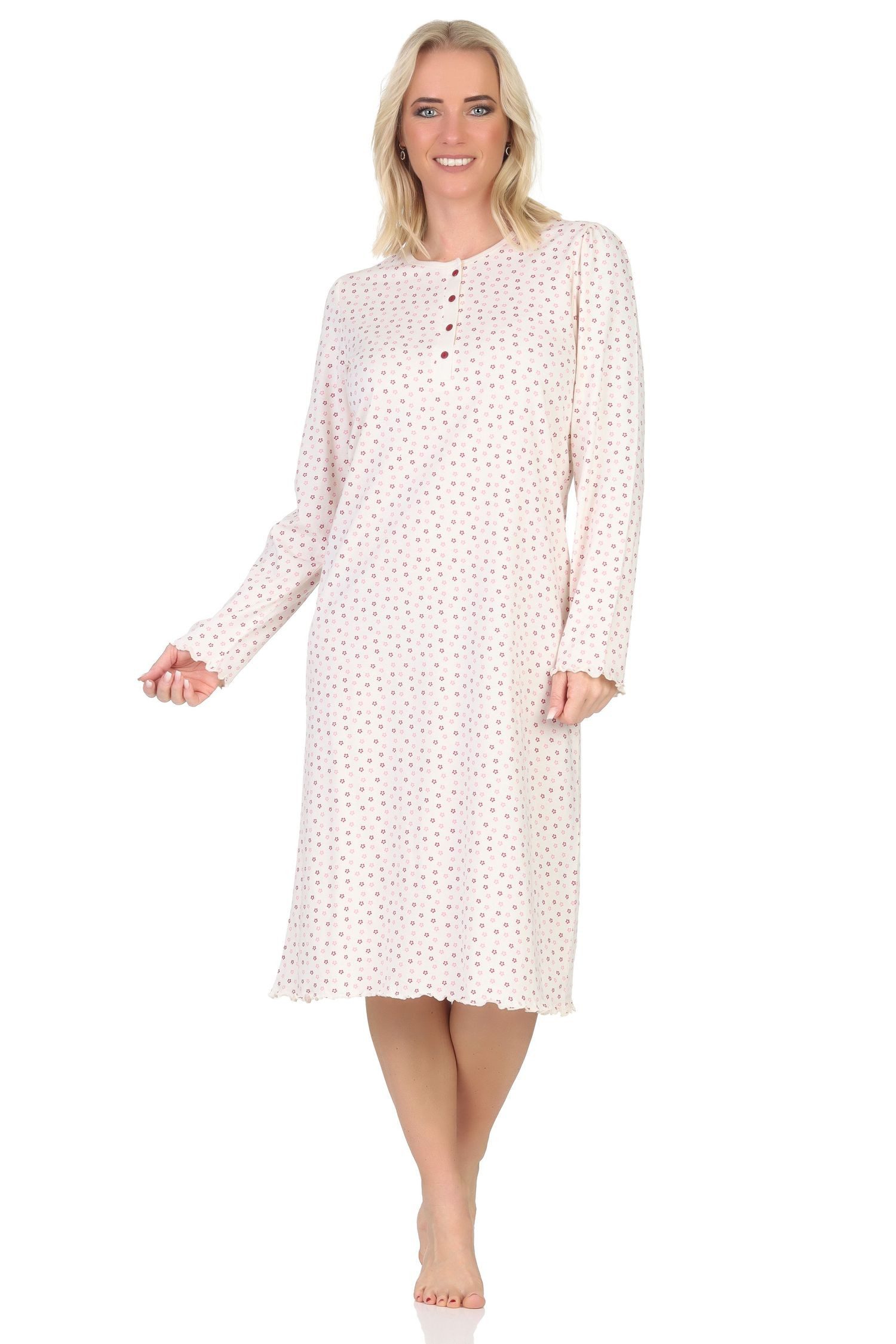 Normann Nachthemd Normann Damen langarm Nachthemd im klassisch eleganten Design