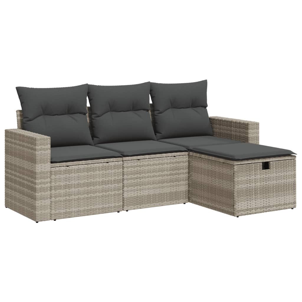 vidaXL Gartenlounge-Set 4-tlg. Garten-Sofagarnitur mit Kissen günstig online kaufen