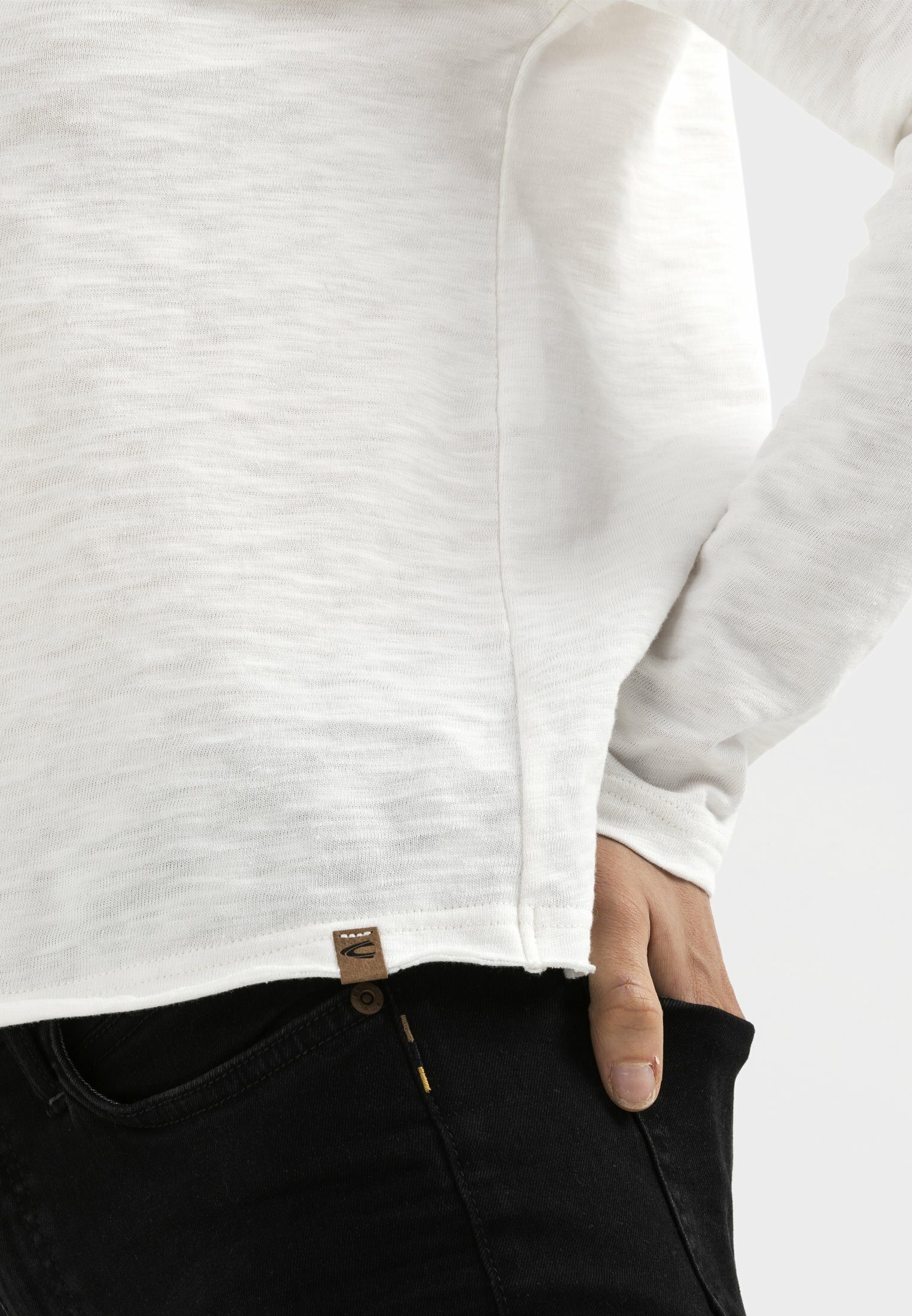 camel active Langarmshirt aus reiner Baumwolle Langarm