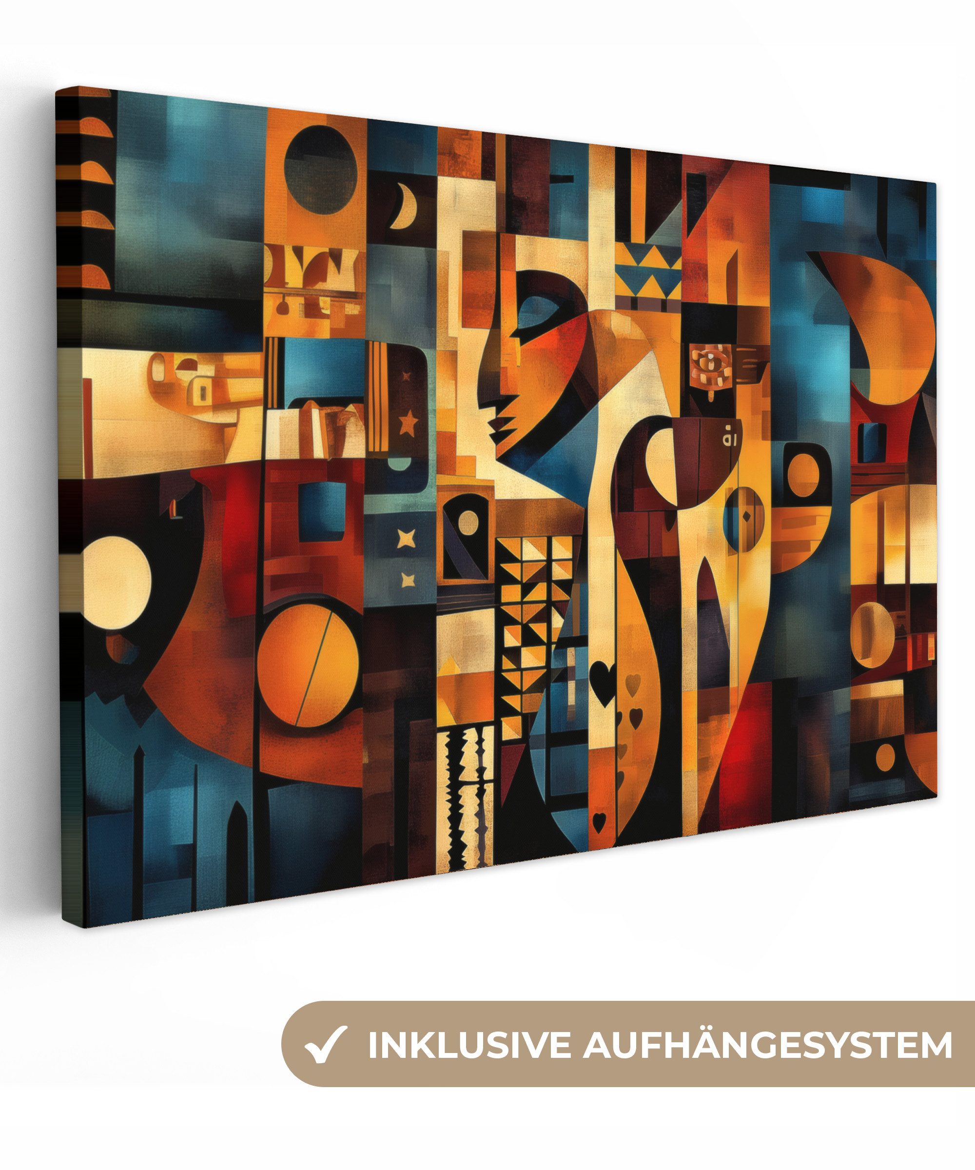 OneMillionCanvasses® Leinwandbild Figuren - Abstrakt - Symbole, Fotodruck ( günstig online kaufen