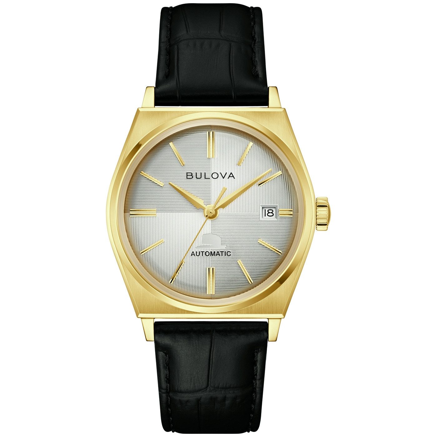 Bulova Mechanische Uhr Bulova Frank Sinatra 97B243, Armbanduhr, Damenuhr, Herrenuhr, Lederarmband, analog, Big Date