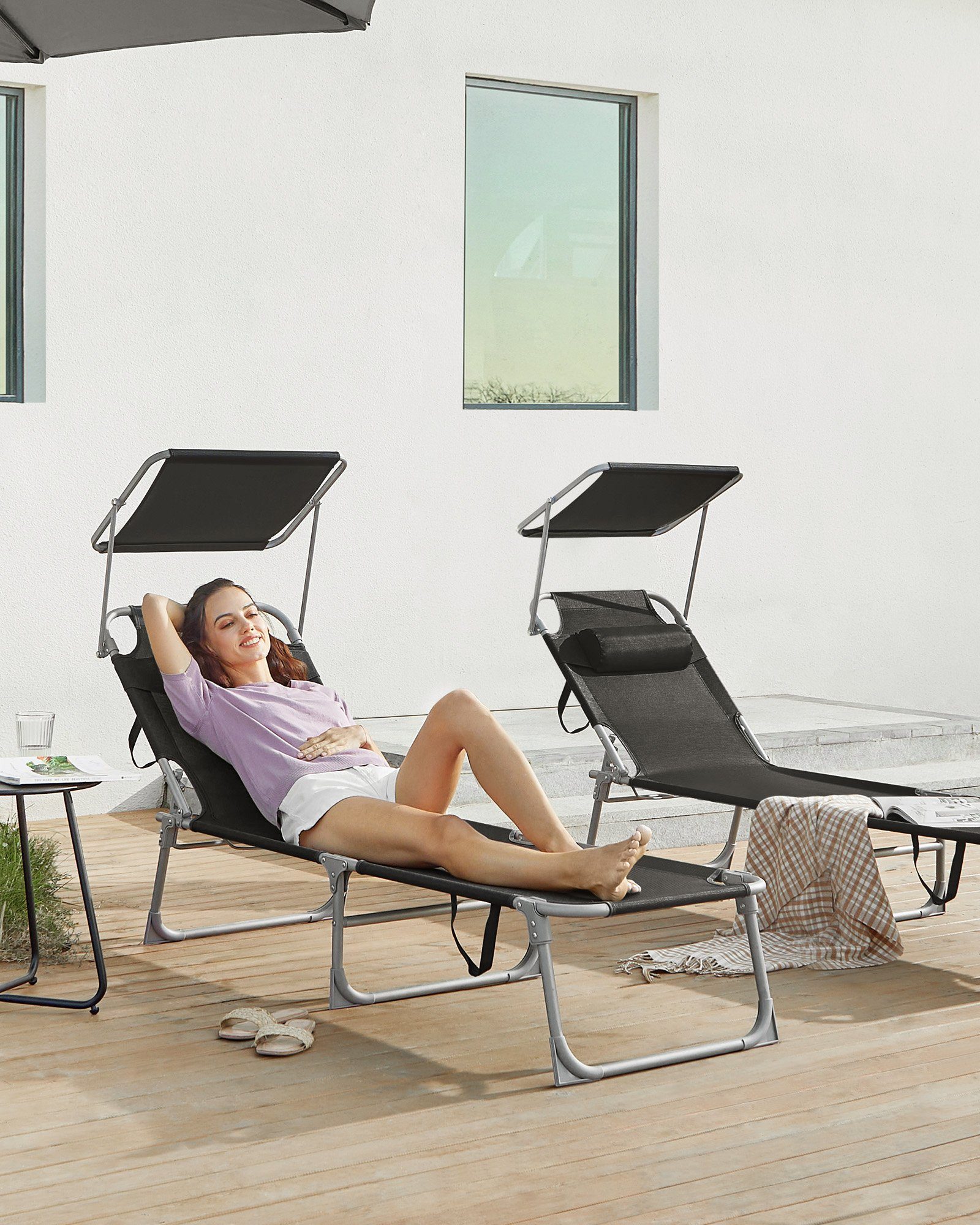 SONGMICS Gartenliege, 1 St., klappbarer Liegestuhl,193x53x29cm,mit günstig online kaufen