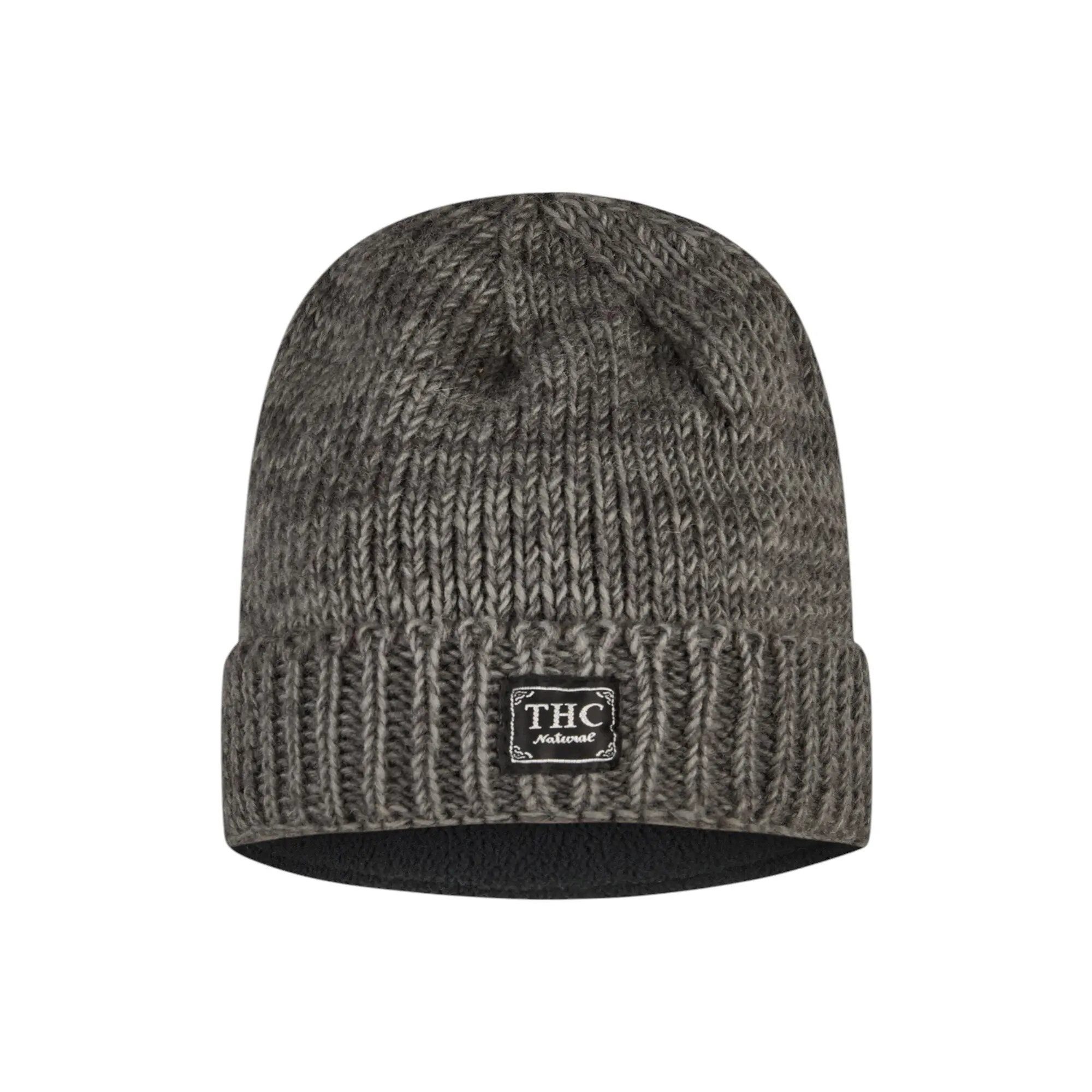 THC Natural Line Strickmütze THC Schafwoll Rollcap 725 grau (1 Stück, 1-St., 1 Stück) Innenfutter: Fleece