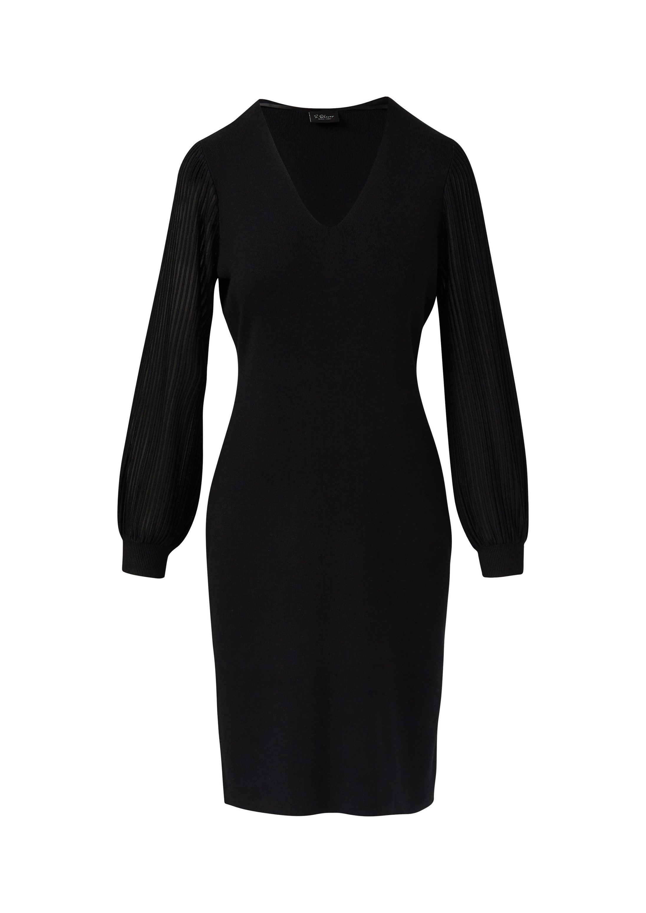s.Oliver Minikleid Kleid Figurumspielendes Kleid aus Viskosemix mit semitransparenten Ärmeln