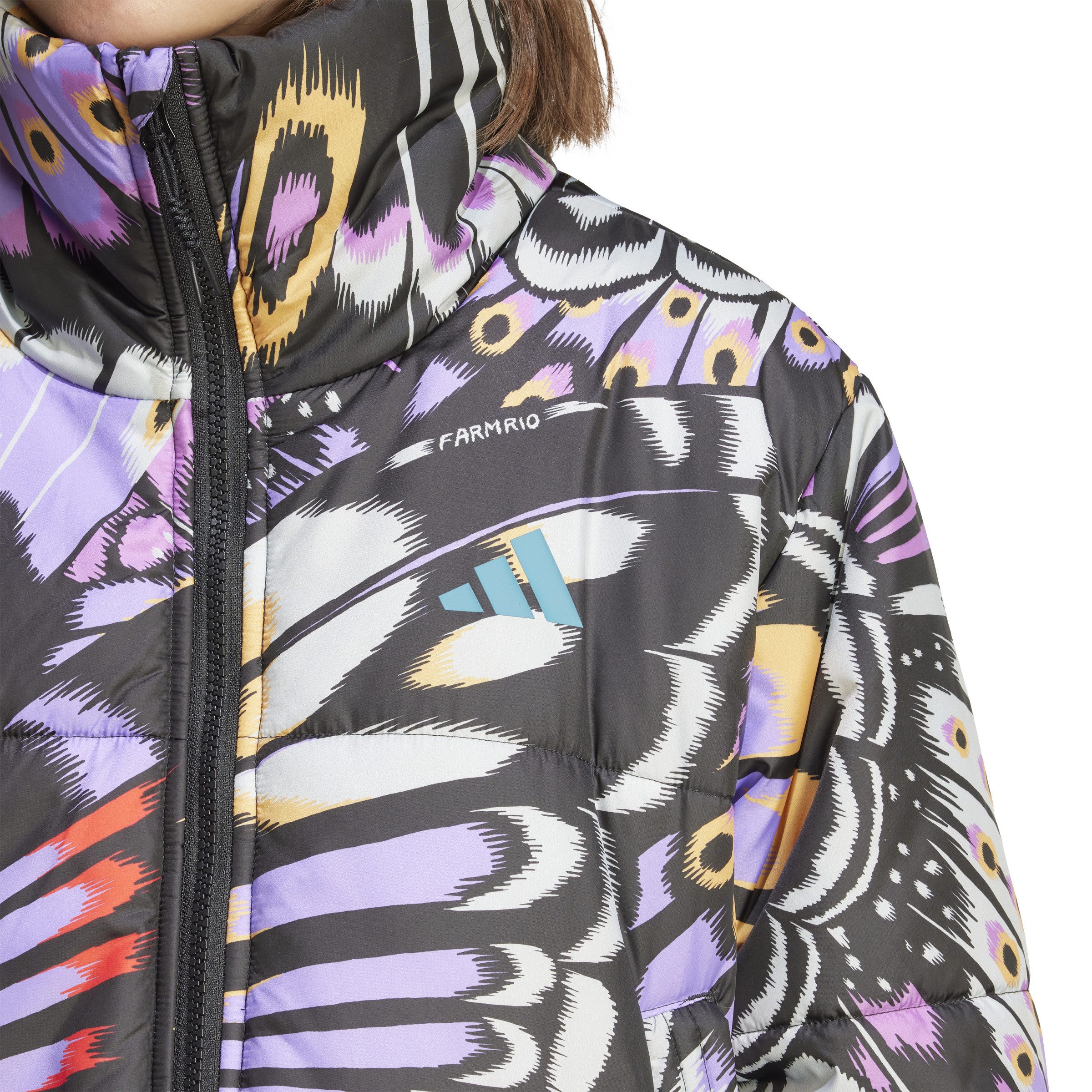 adidas Sportswear Winterjacke FARM PADDED JKT BLACK/PREPUR/LUSRED
