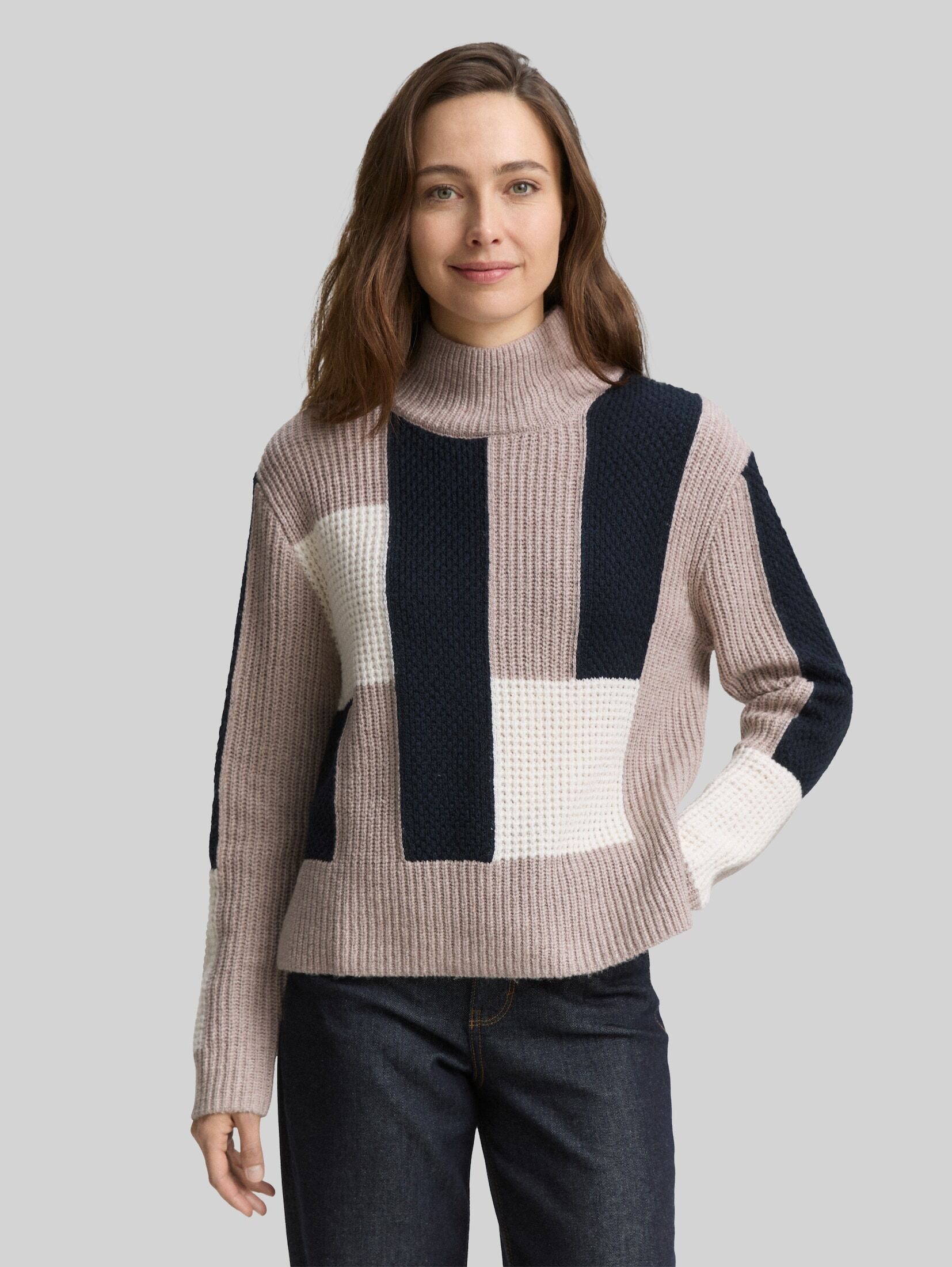 TOM TAILOR Strickpullover Pullover & Strickjacken Loose Fit Strickpullover mit Colour Blocking