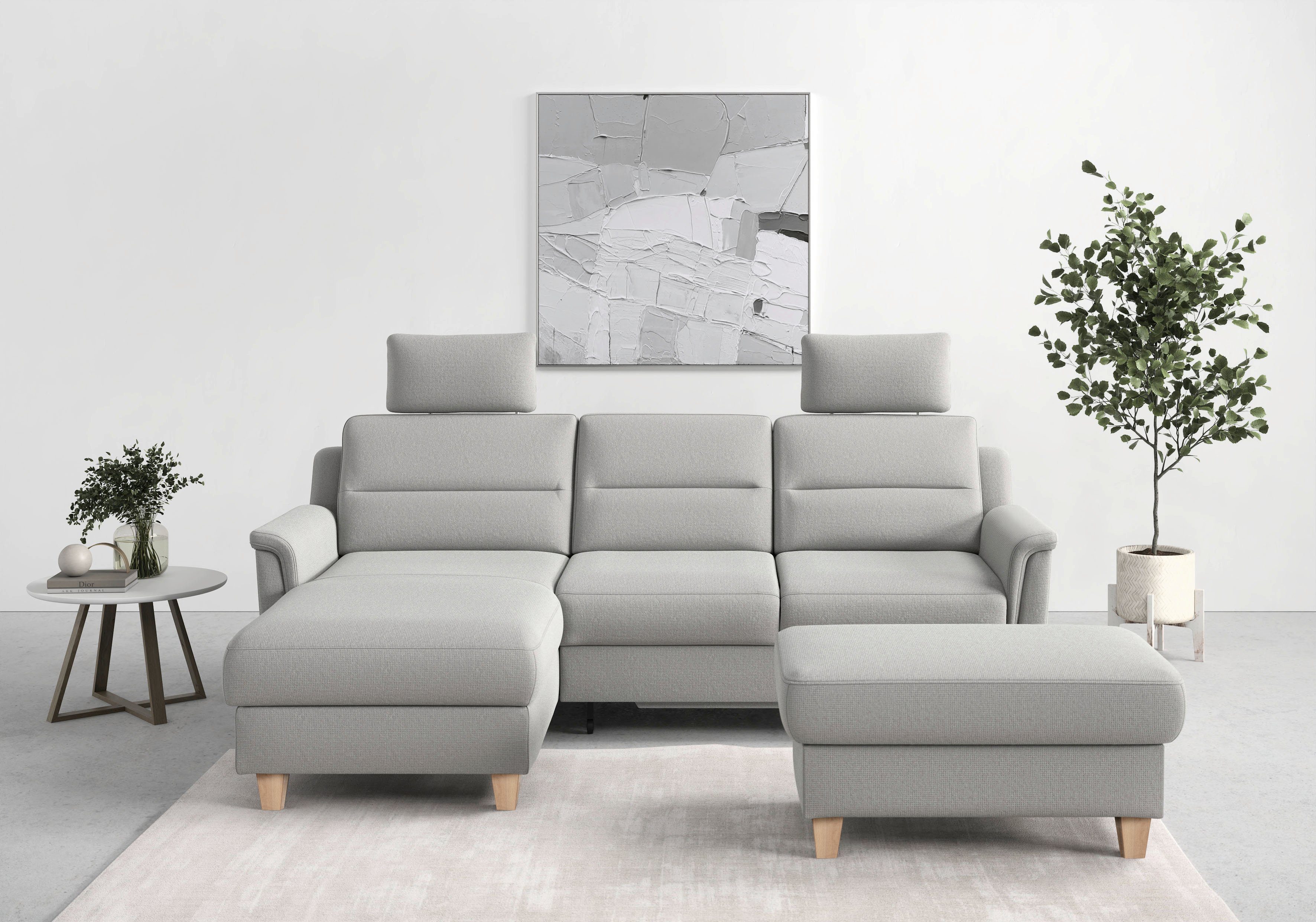 sit&more Ecksofa "Farö L-Form" inklusive Federkern, wahlweise mit Bettfunkt günstig online kaufen