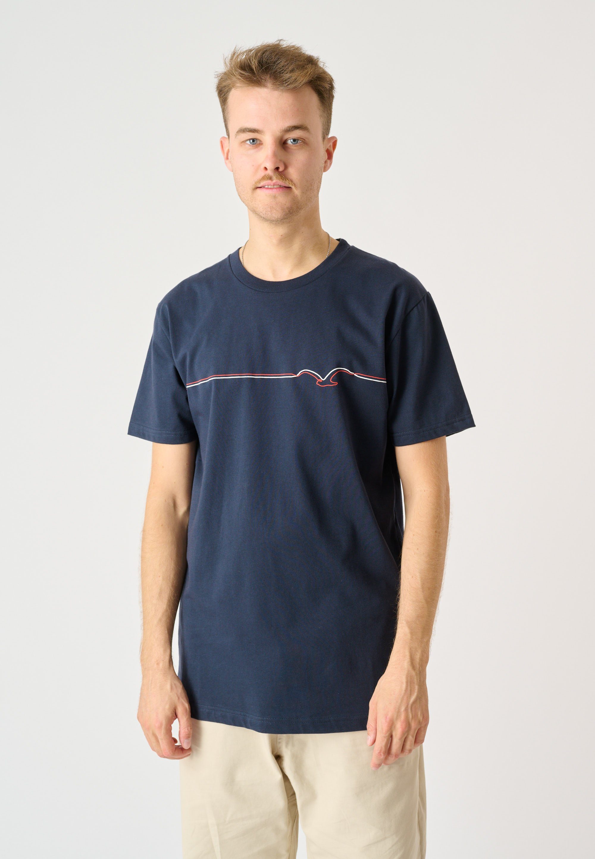 Cleptomanicx T-Shirt Möwe Pufflines Rundhalsausschnitt bequem trendigem Mit besonders klassischem mit Frontprint