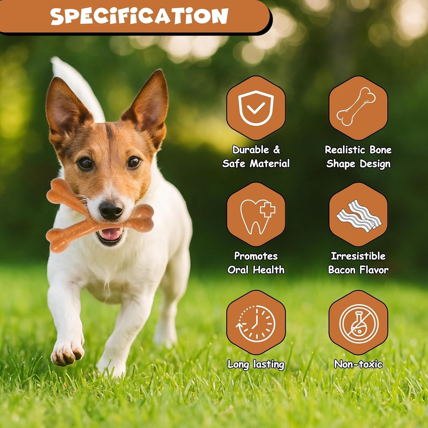 FUNFY Spielknochen Y-Form Nylon Kauknochen Spielzeug Bacon Aroma für Hunde, günstig online kaufen